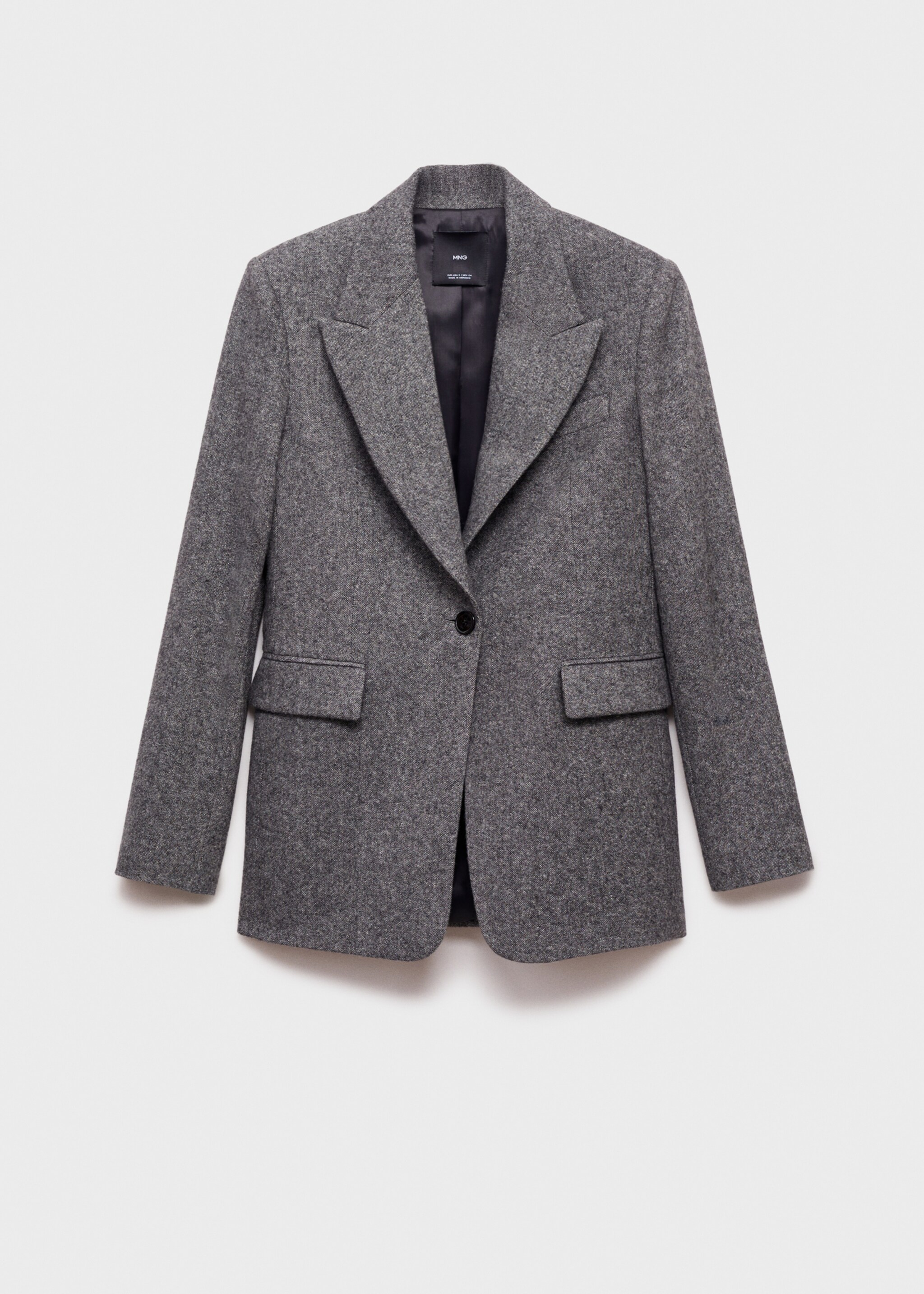 Flecked wool-blend suit blazer - Article without model, Black. Ref: 77037720-00.