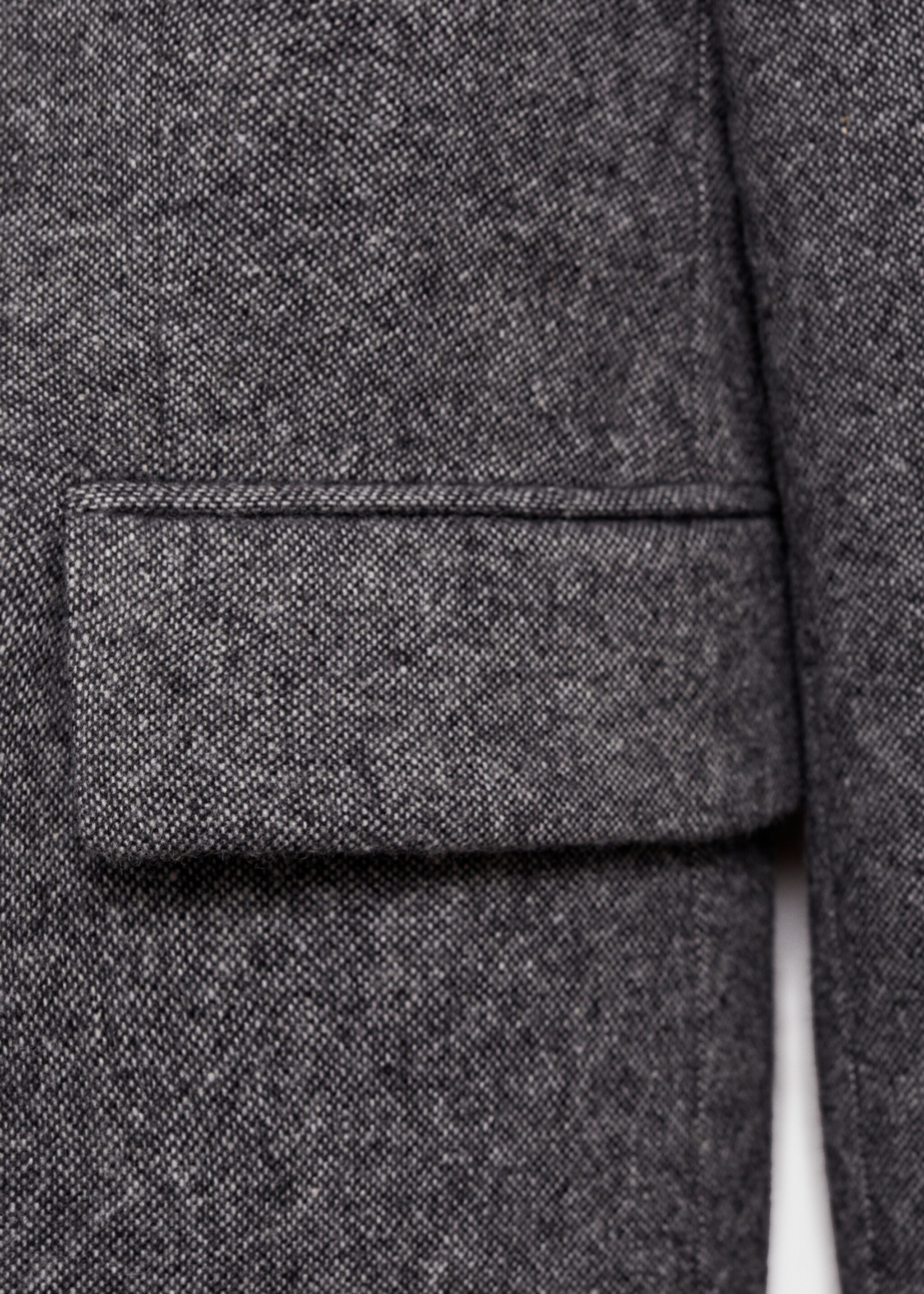 Flecked wool-blend suit blazer - Details of the article 0, Black. Ref: 77037720-00.