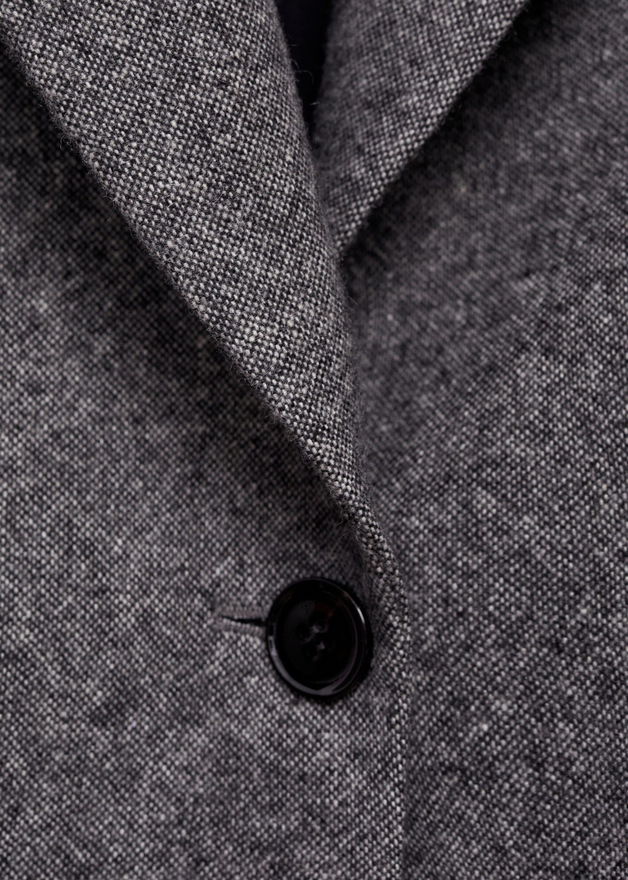 Flecked wool-blend suit blazer - Details of the article 8, Black. Ref: 77037720-00.