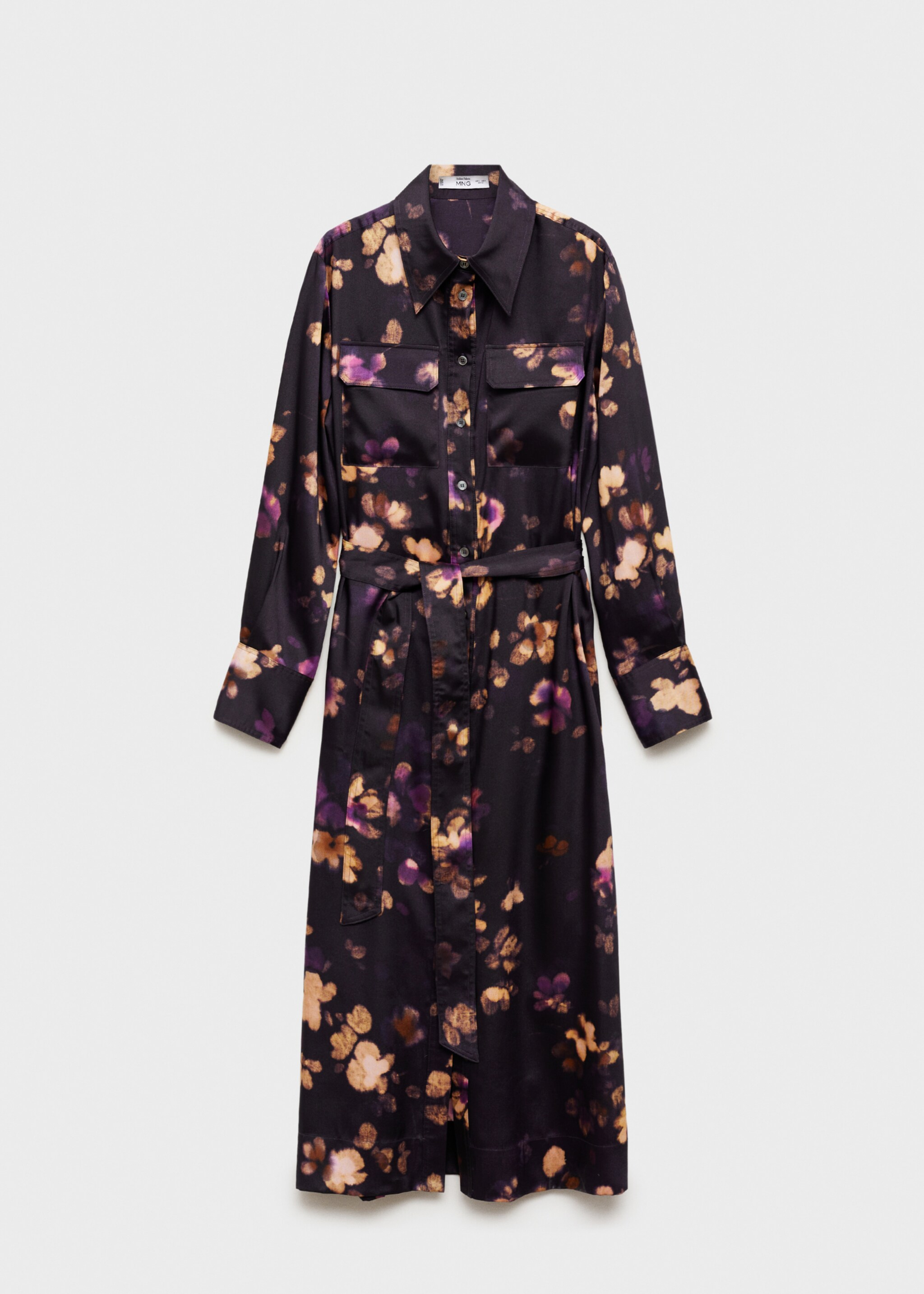 Printed shirt dress - Article without model, Purple. Ref: 77037721-00.