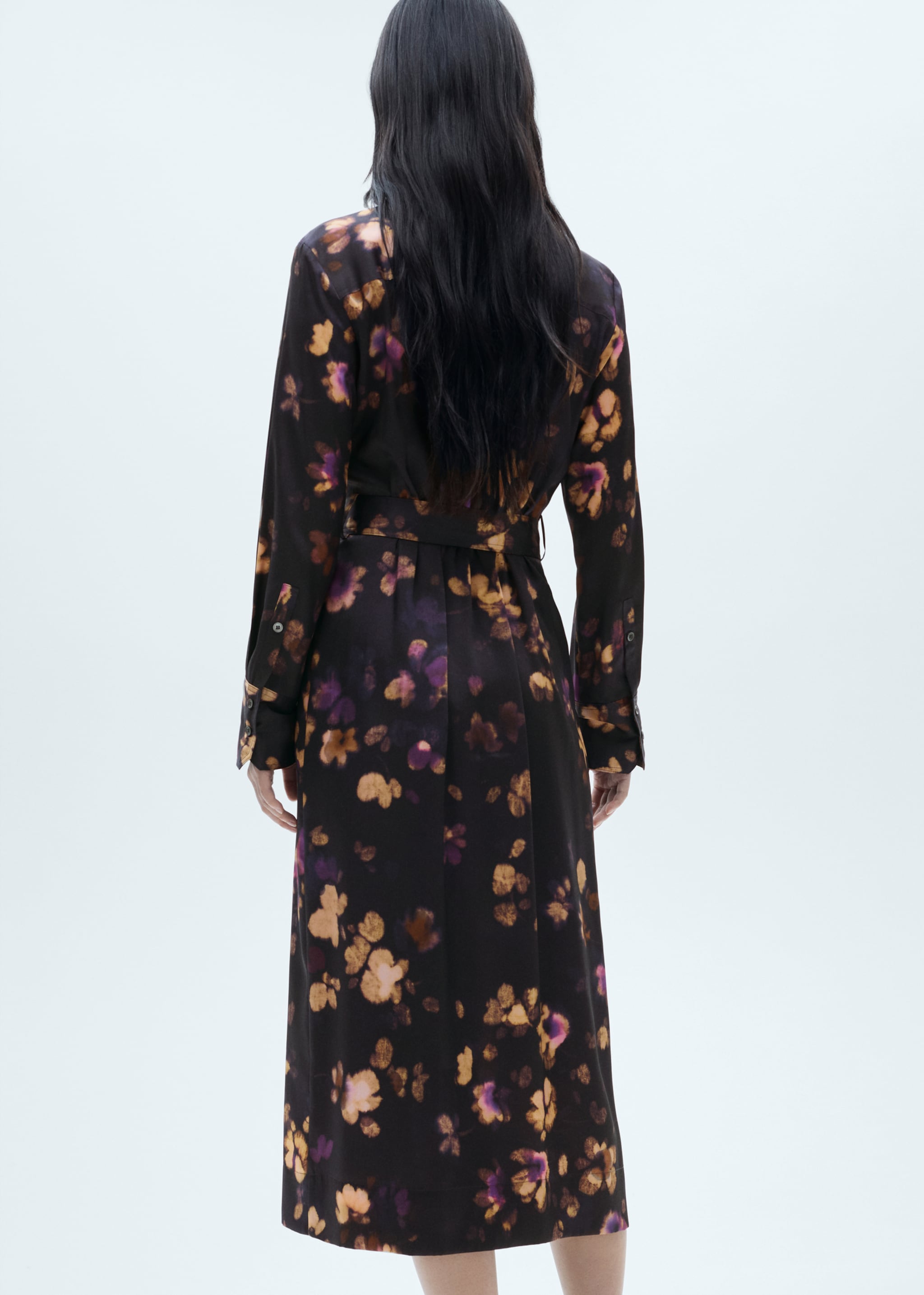 Printed shirt dress - Reverse of the article, Purple. Ref: 77037721-00.