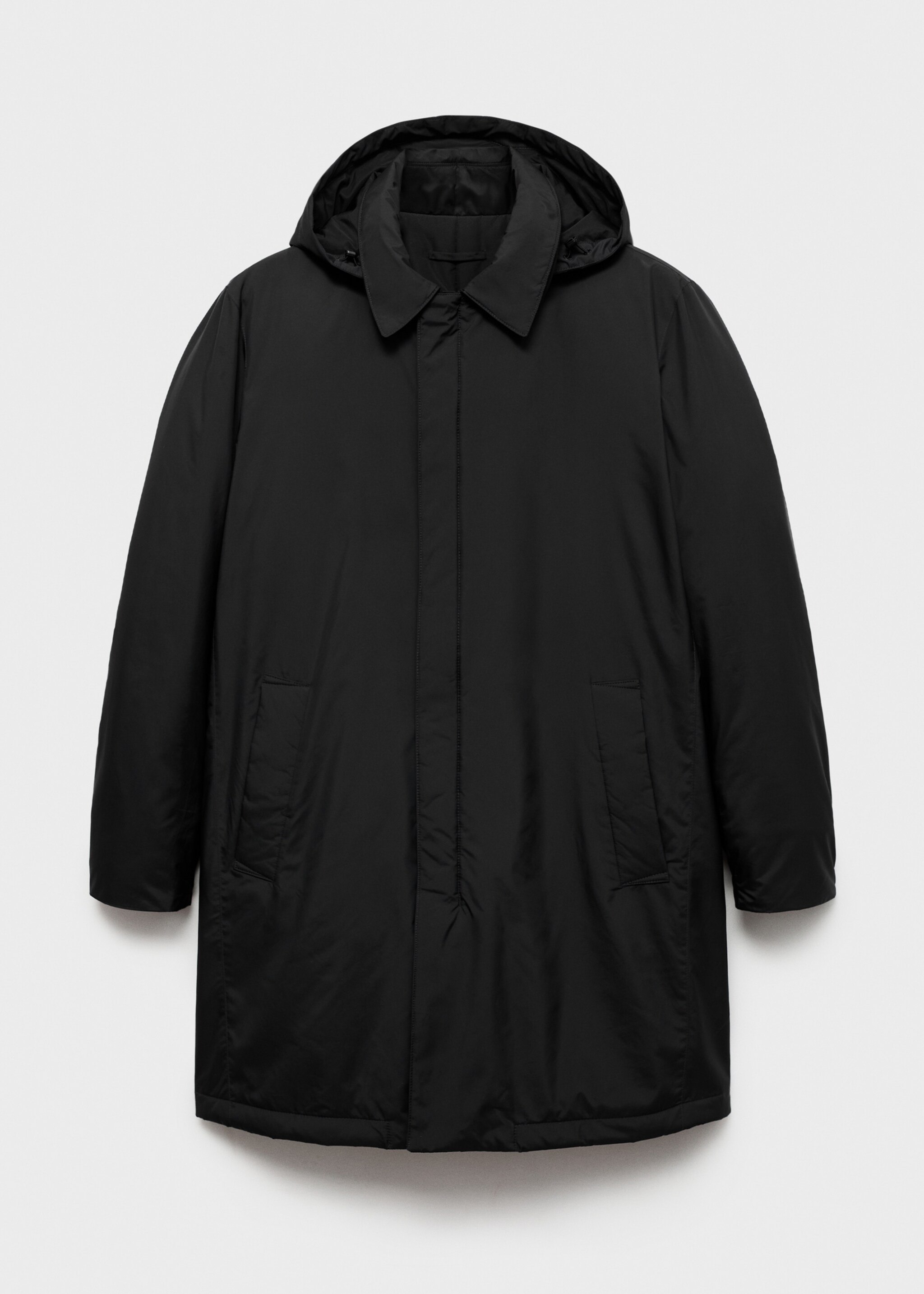Water-repellent quilted parka - Article without model, Black. Ref: 77037912-00.