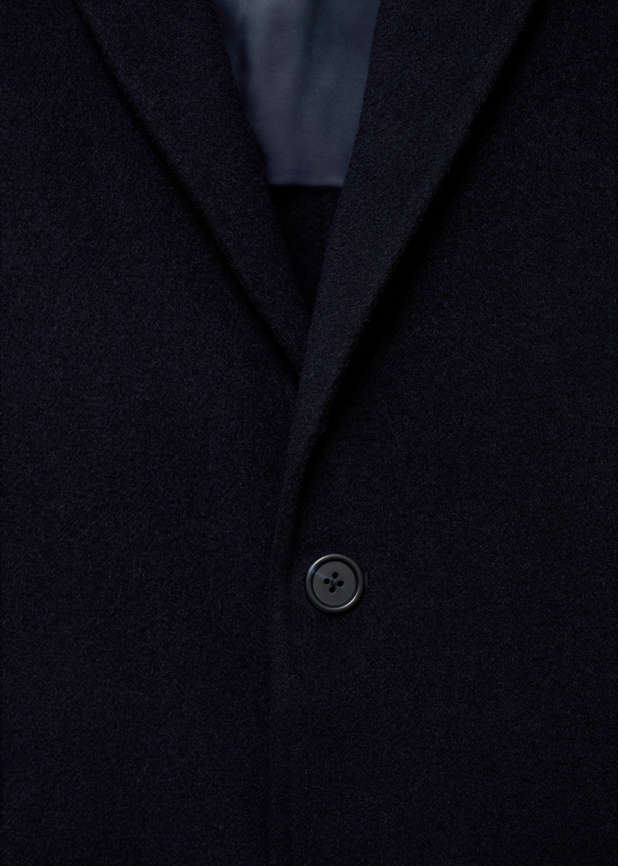 Handmade wool coat - Details of the article 8, Dark Navy. Ref: 77037913-00.