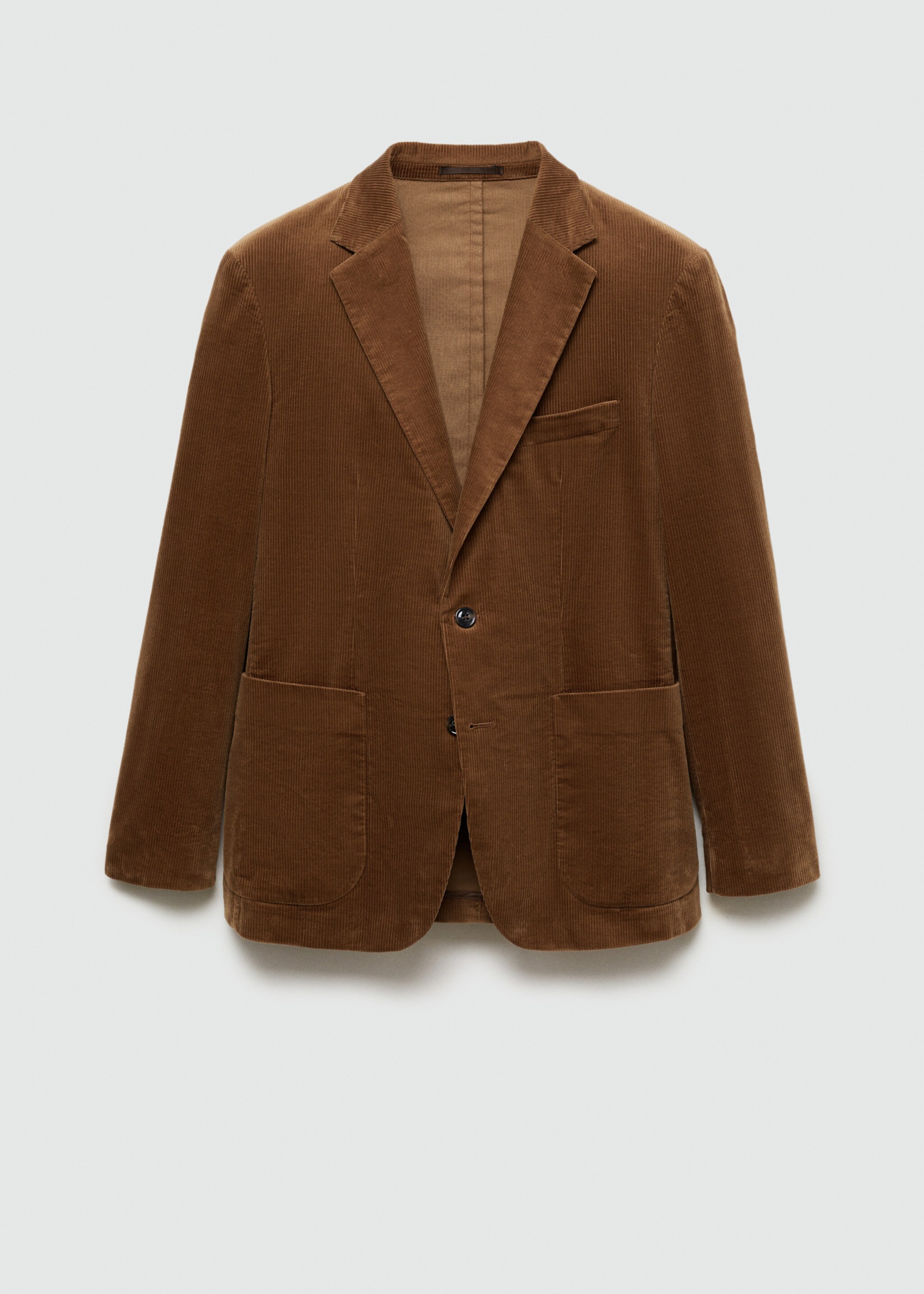 Slim fit corduroy blazer - Article without model, Brown. Ref: 77037919-00.