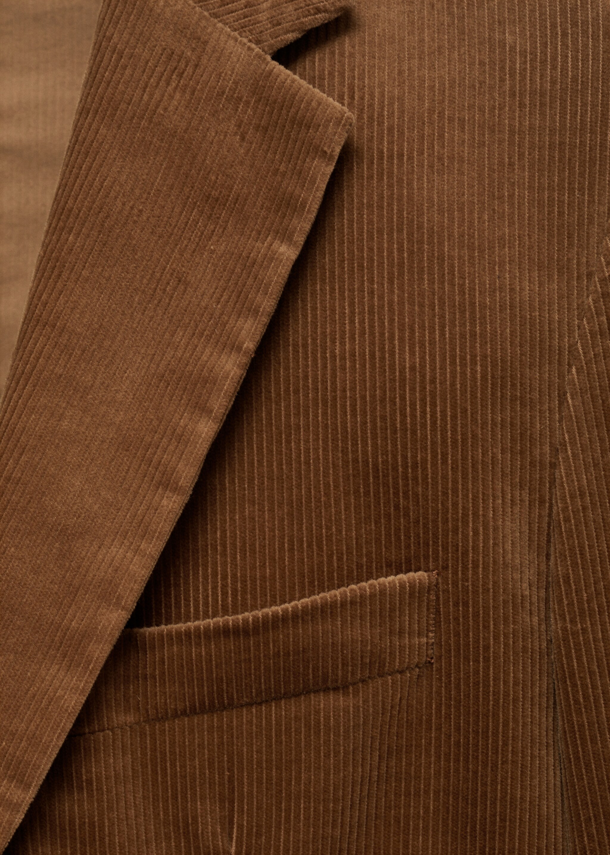 Slim fit corduroy blazer - Details of the article 8, Brown. Ref: 77037919-00.