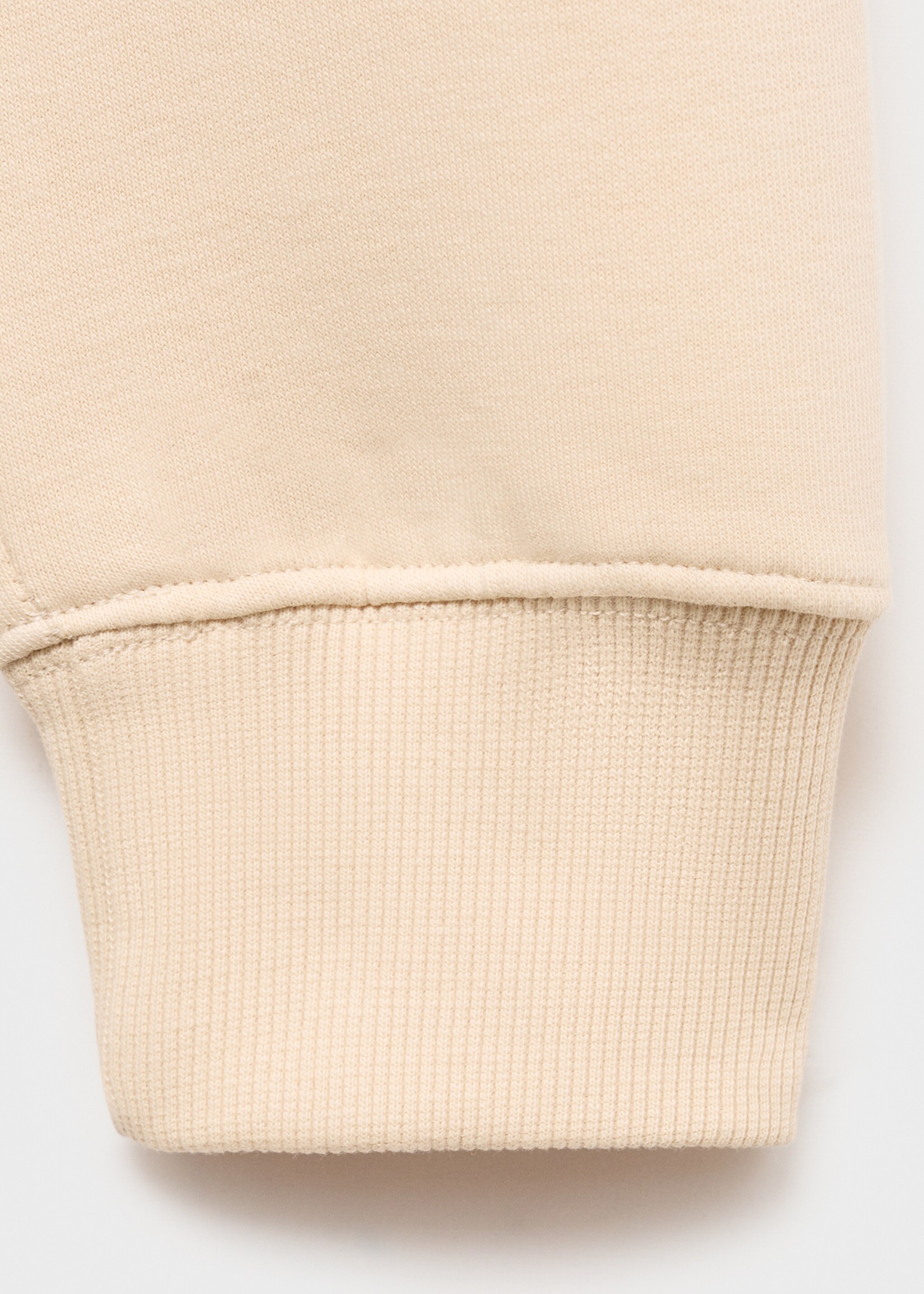 Cotton sweatshirt with printed text - Details of the article 0, Ecru. Ref: 77037924-00.
