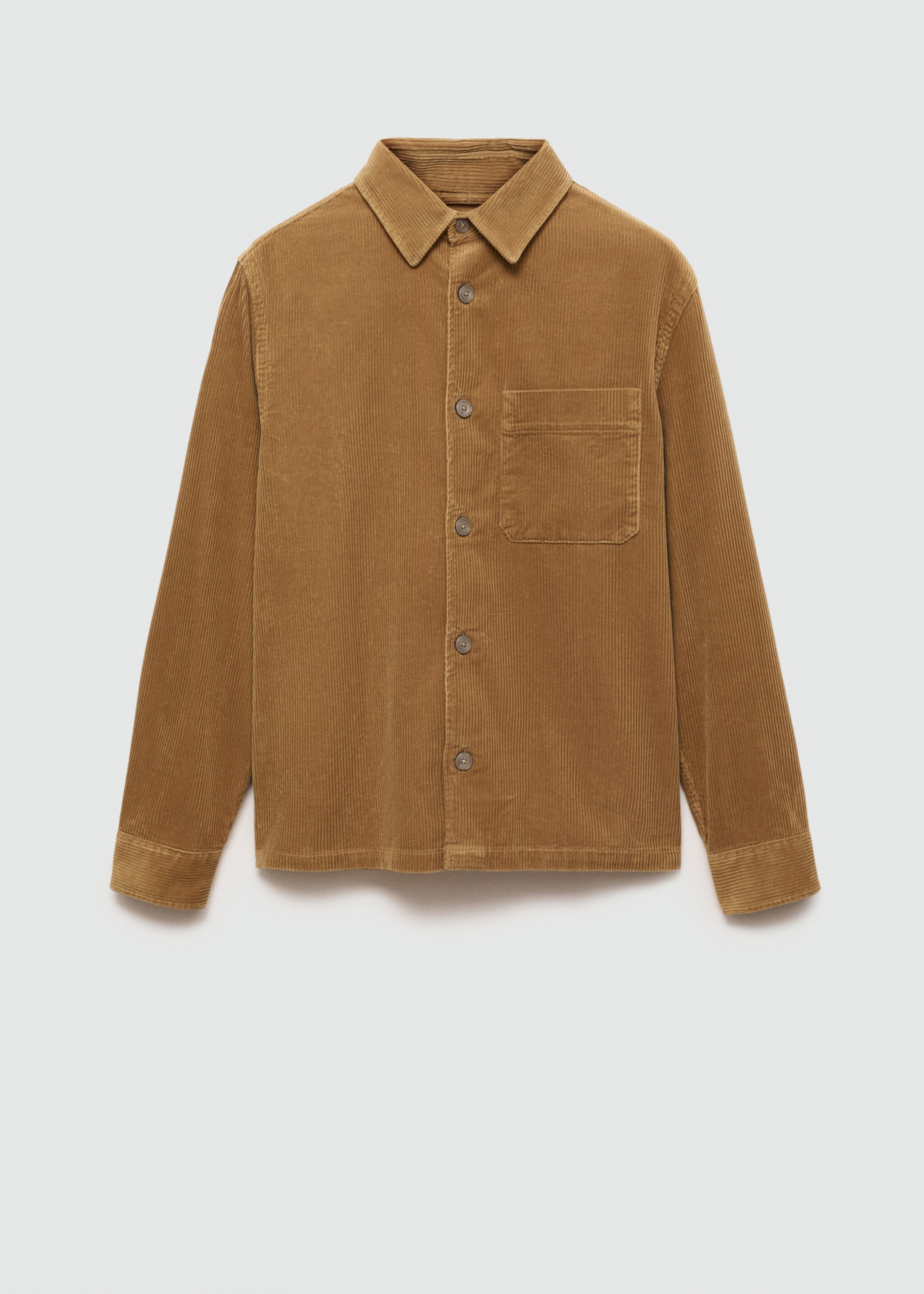 Corduroy overshirt with pockets - Article without model, Medium Brown. Ref: 77037925-00.