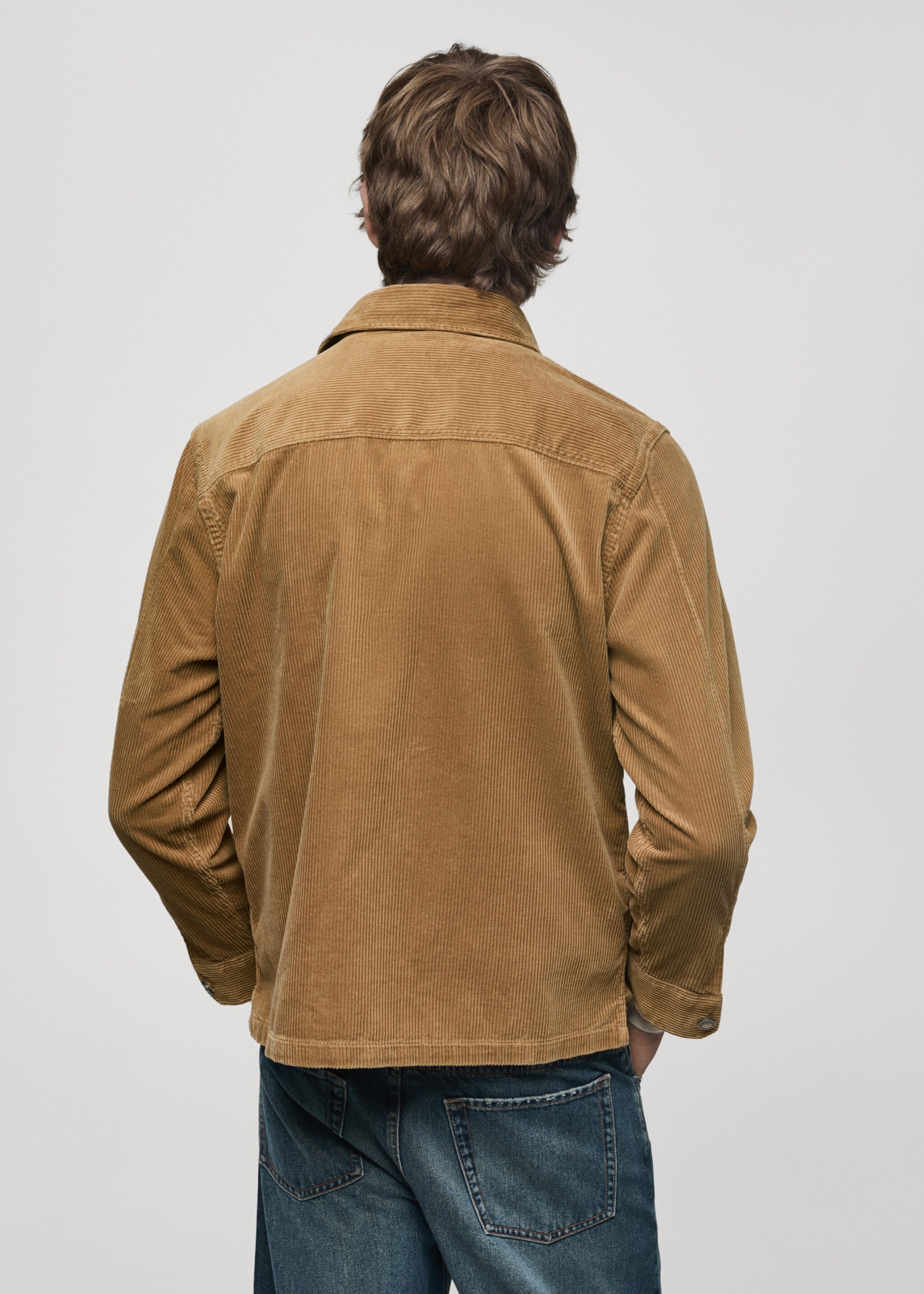 Corduroy overshirt with pockets - Reverse of the article, Medium Brown. Ref: 77037925-00.