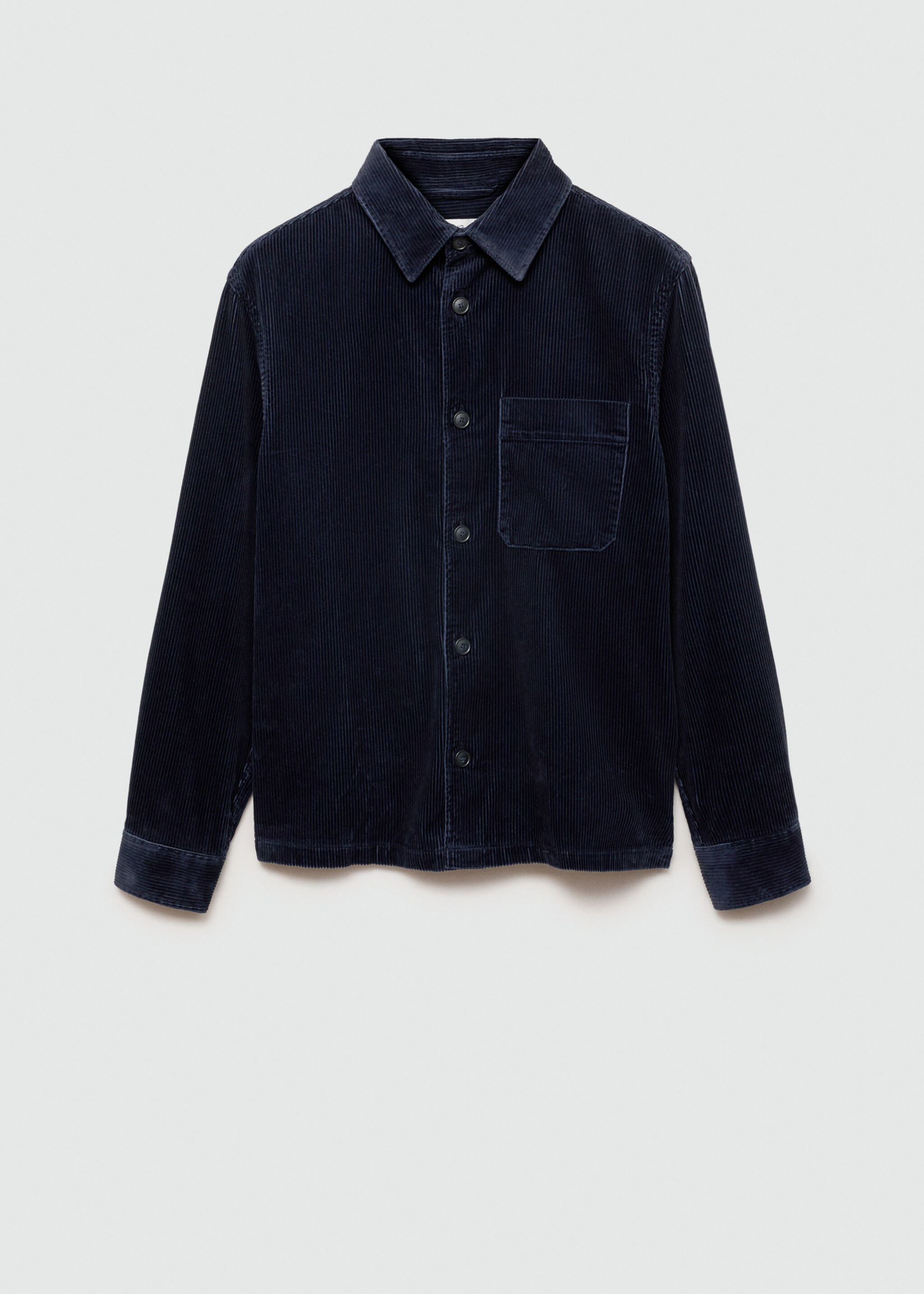 Corduroy overshirt with pockets - Article without model, Dark Navy. Ref: 77037925-00.