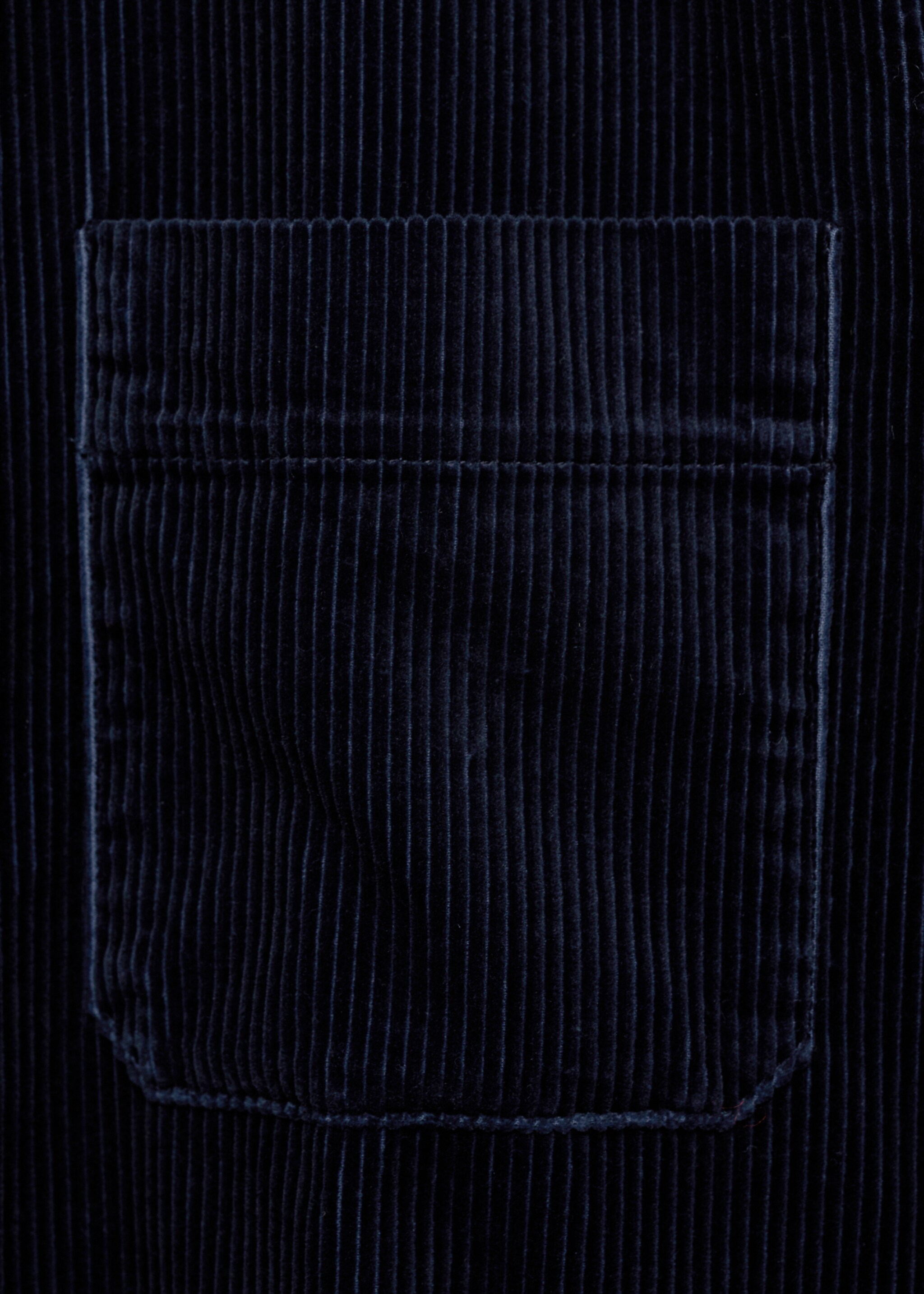 Corduroy overshirt with pockets - Details of the article 0, Dark Navy. Ref: 77037925-00.