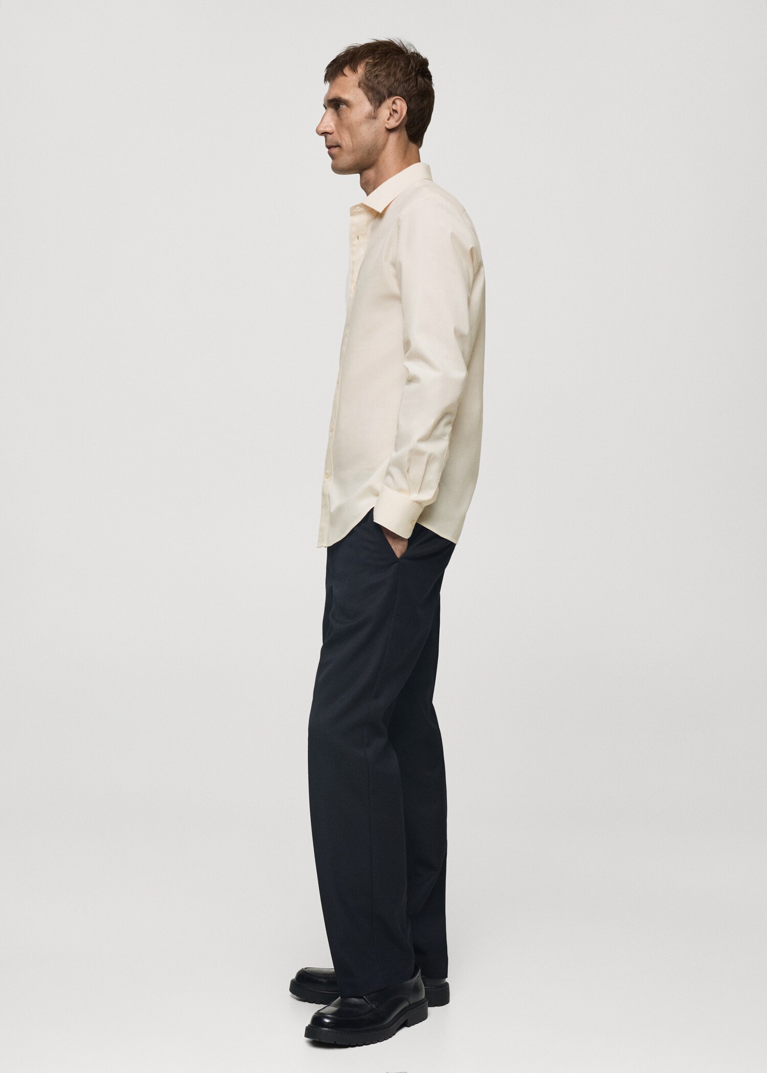 100% cotton flannel slim-fit shirt - Details of the article 2