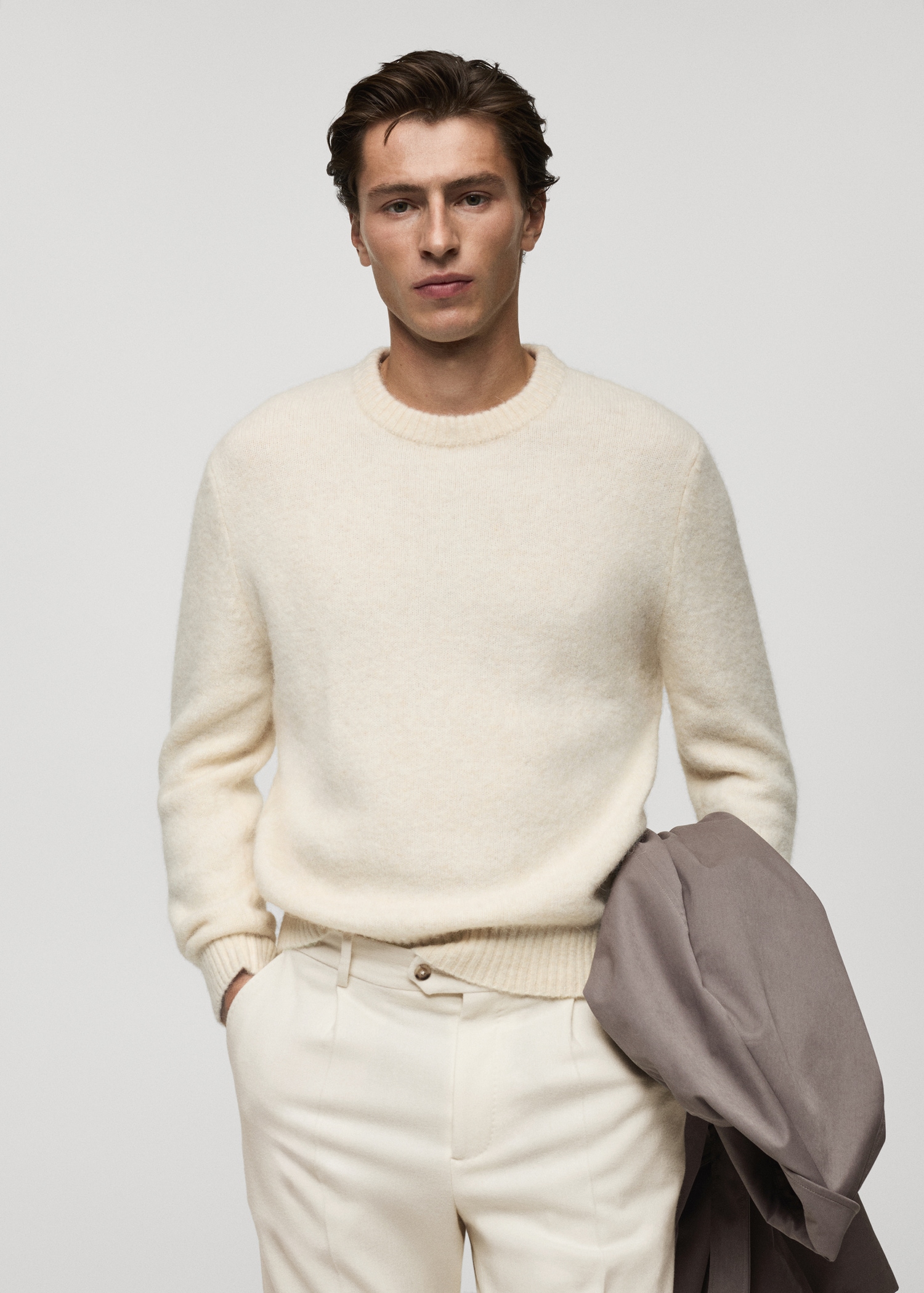 Pull-over laine et alpaga mélangés Homme MANGO OUTLET Belgique