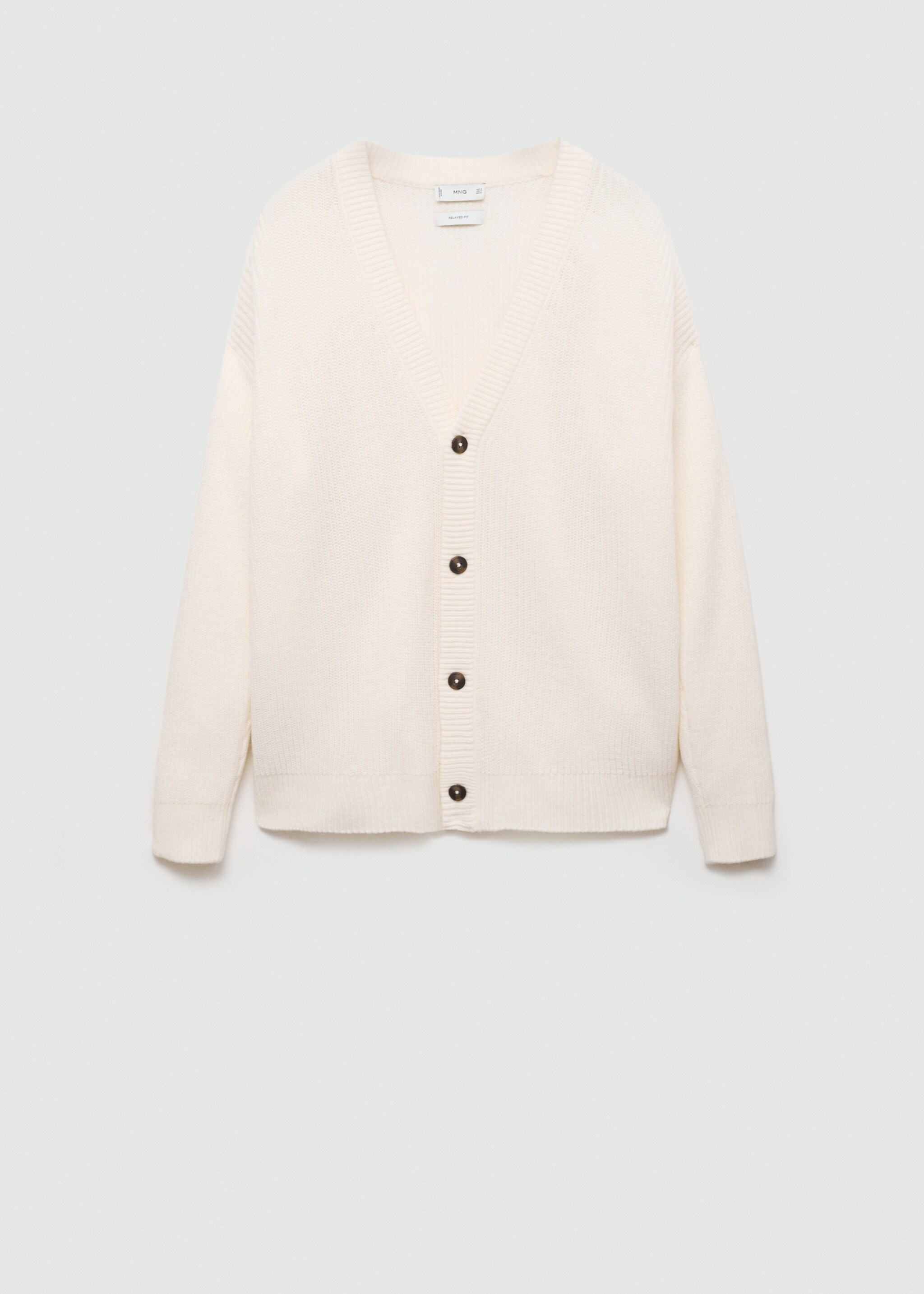 Cardigan maglia spessa relaxed-fit - Articolo senza modello, Bianco sporco. Ref: 77037930-00.