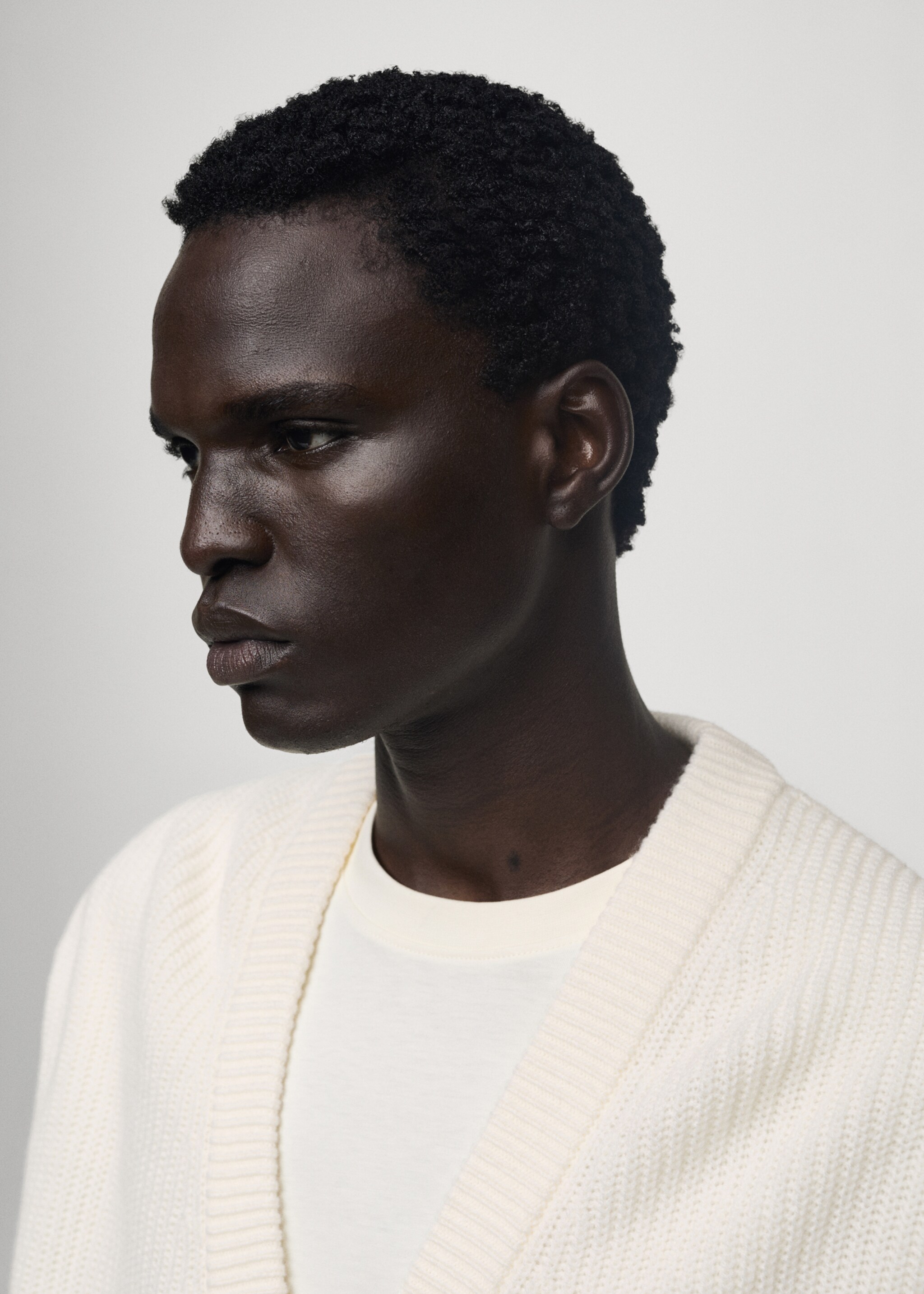 Cardigan maglia spessa relaxed-fit - Dettaglio dell'articolo 1, Bianco sporco. Ref: 77037930-00.