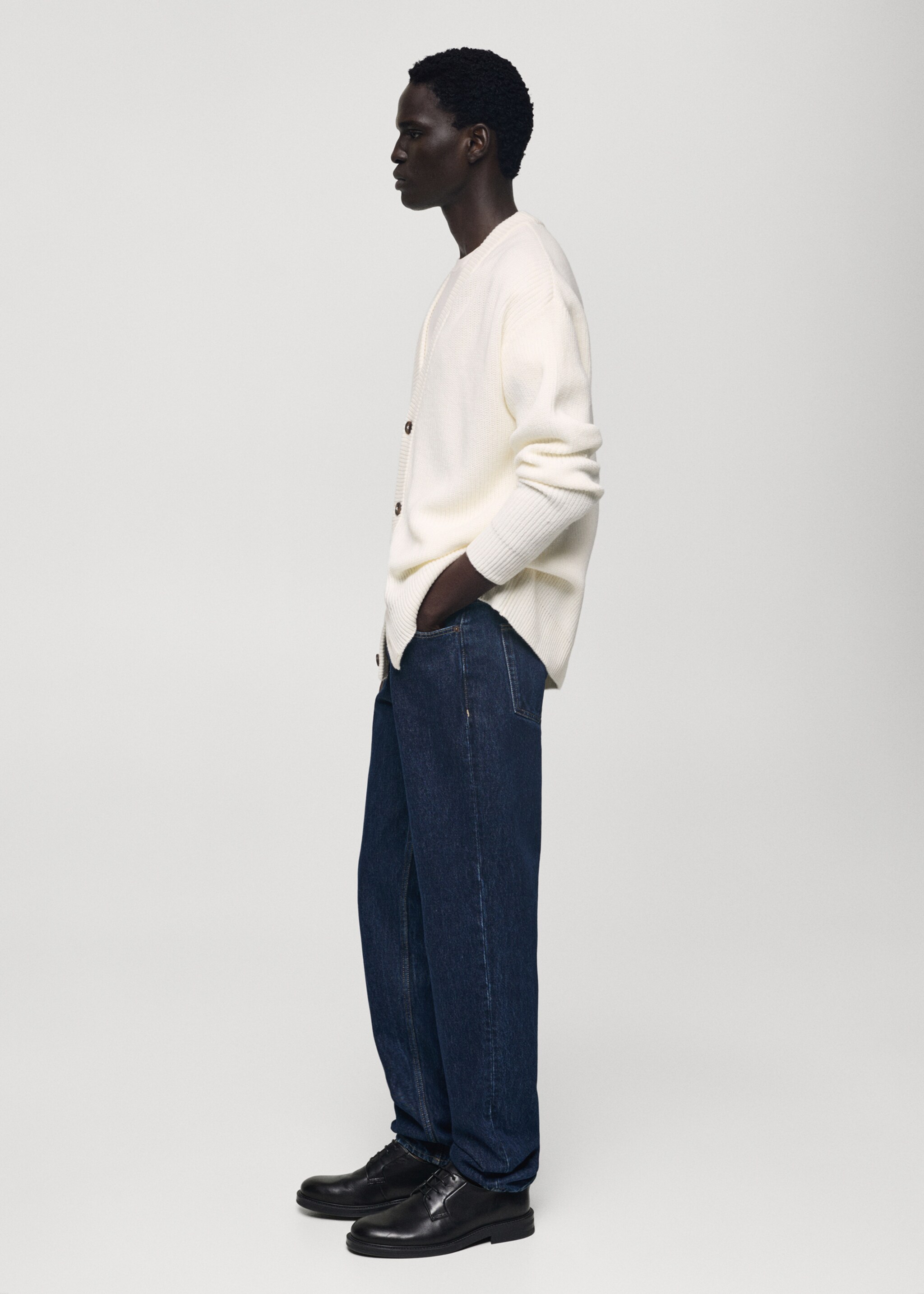 Cardigan maglia spessa relaxed-fit - Dettaglio dell'articolo 2, Bianco sporco. Ref: 77037930-00.