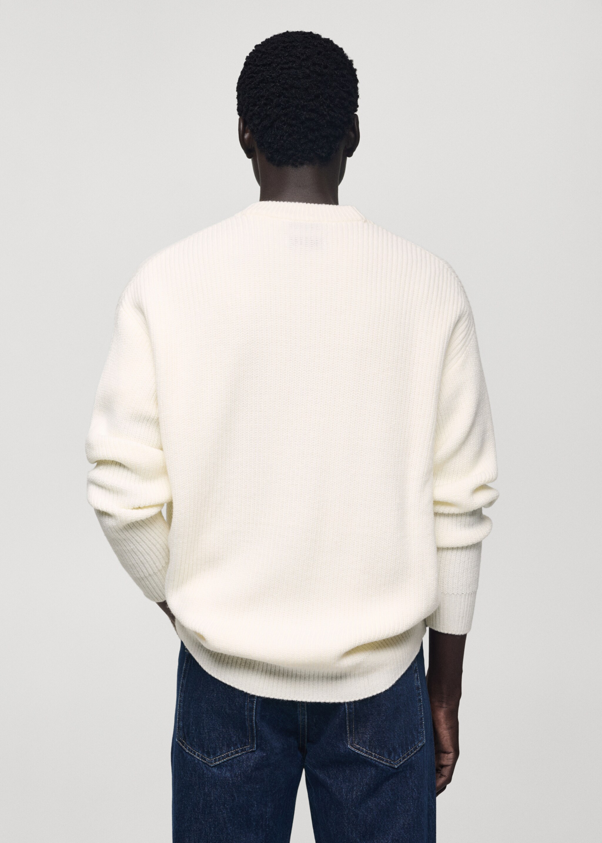 Cardigan maglia spessa relaxed-fit - Retro dell'articolo, Bianco sporco. Ref: 77037930-00.