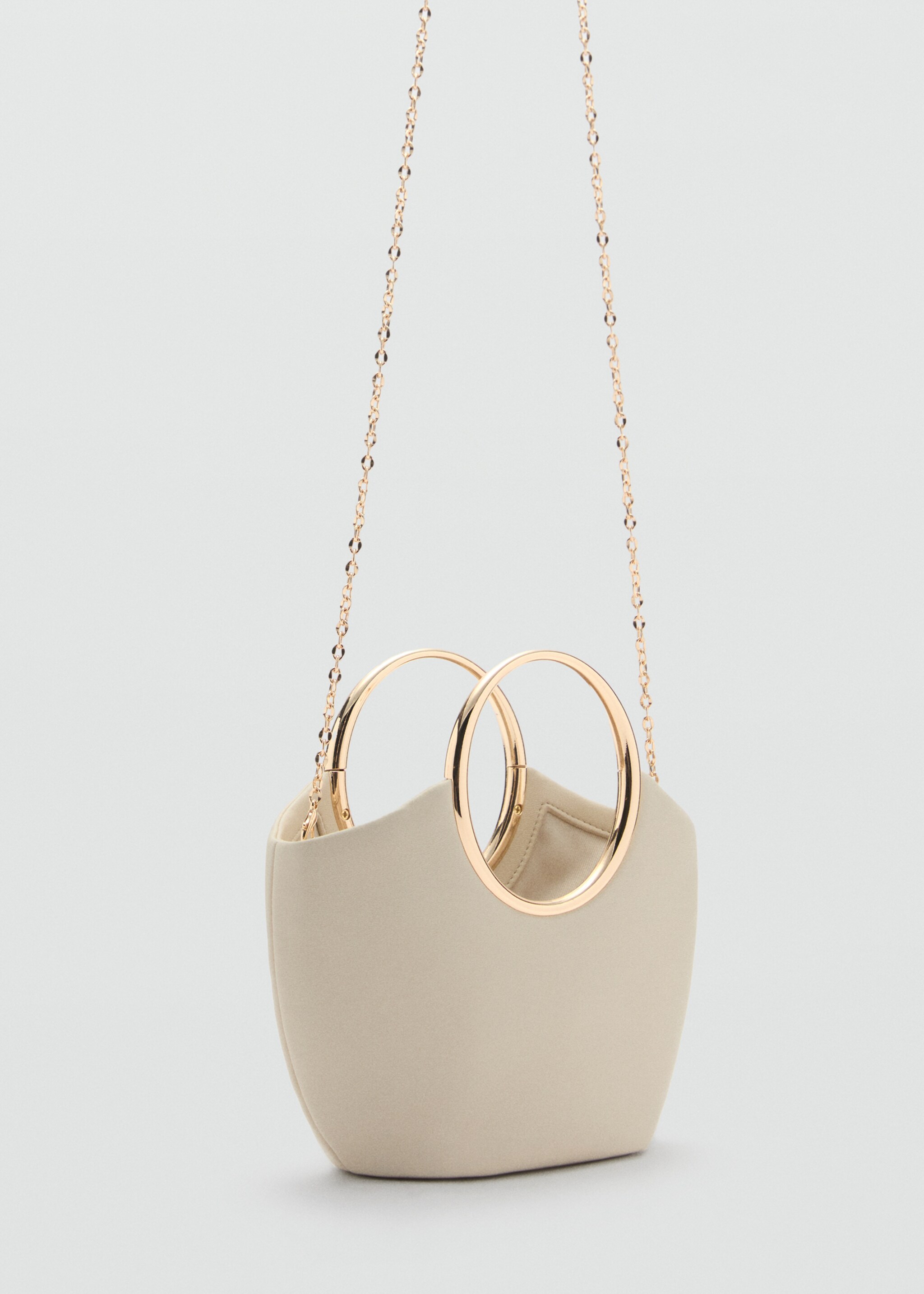 Bolso de mano detalles metálicos - Plano medio, Blanco roto. Ref: 77037931-00.