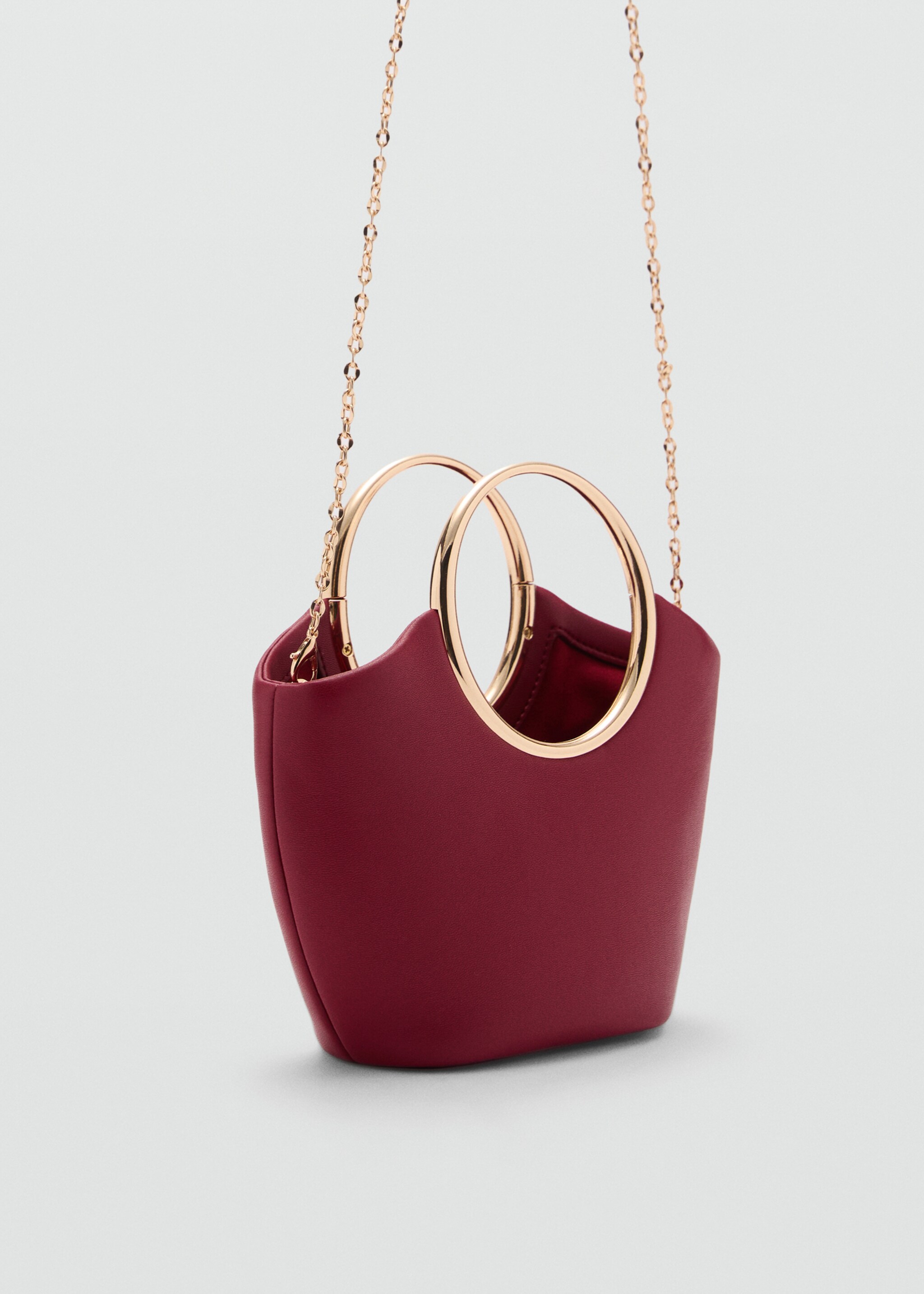 Bolso de mano detalles metálicos - Plano medio, Rojo. Ref: 77037931-00.