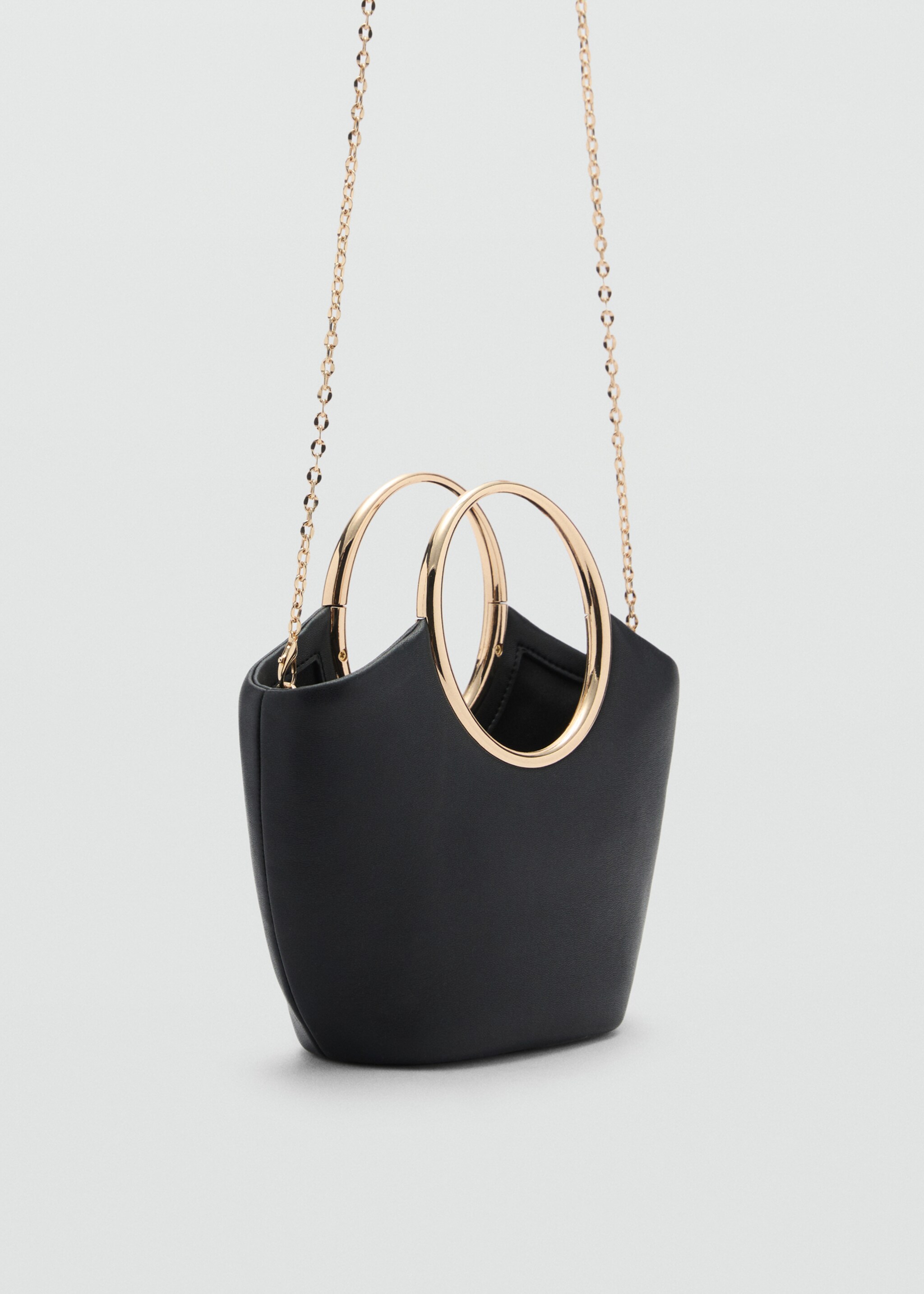 Bolso de mano detalles metálicos - Plano medio, Negro. Ref: 77037931-00.