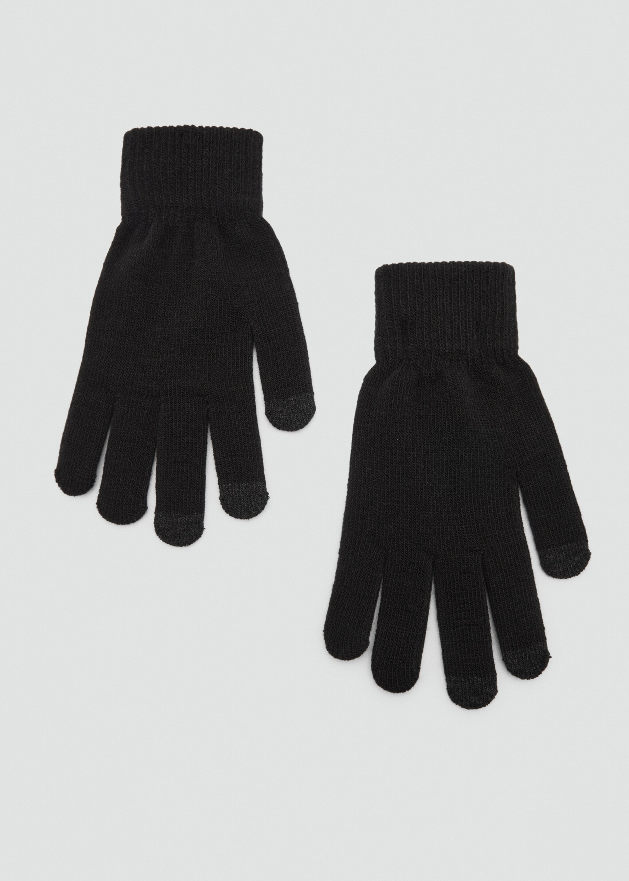 Touchscreen knitted gloves - Article without model, Black. Ref: 77037936-00.