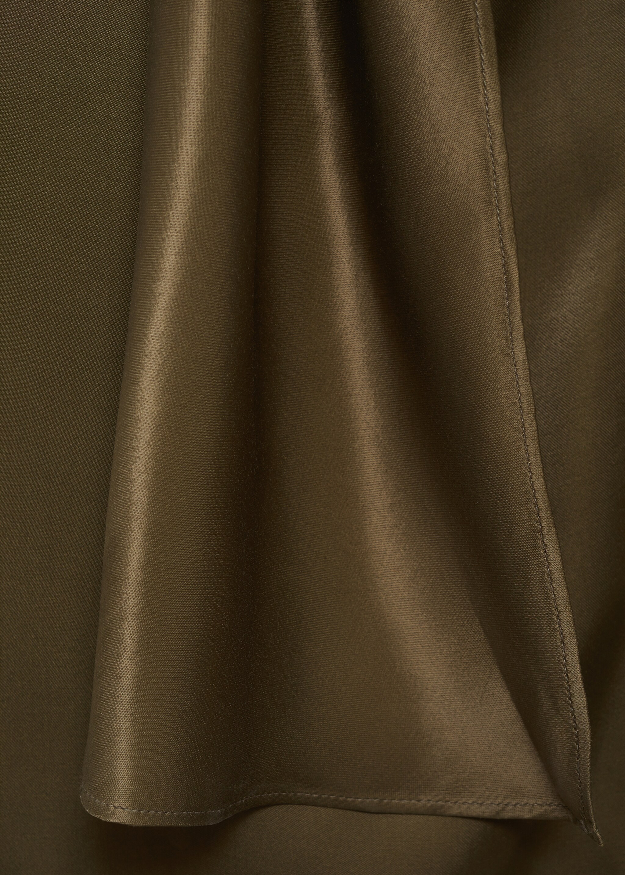 Satin blouse with bow - Details of the article 0, Khaki. Ref: 77037937-00.