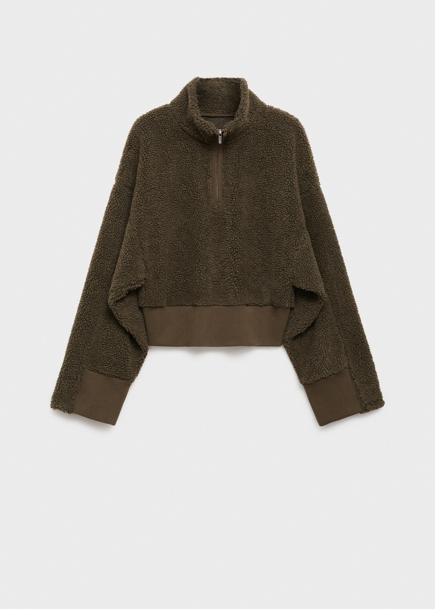 Sweat-shirt effet moutonné fermeture Éclair - Article sans modèle