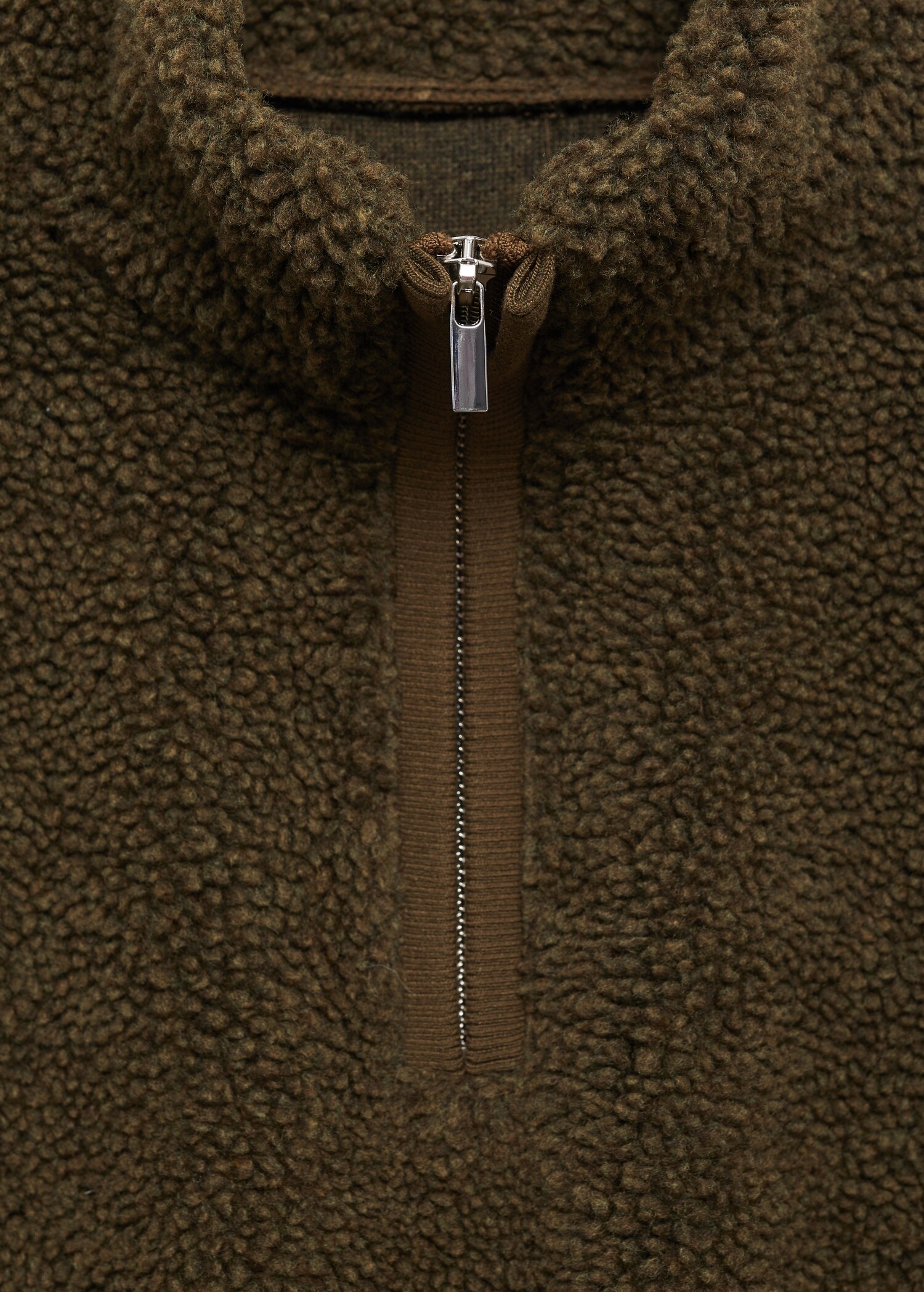 Sweat-shirt effet moutonné fermeture Éclair - Détail de l'article 8