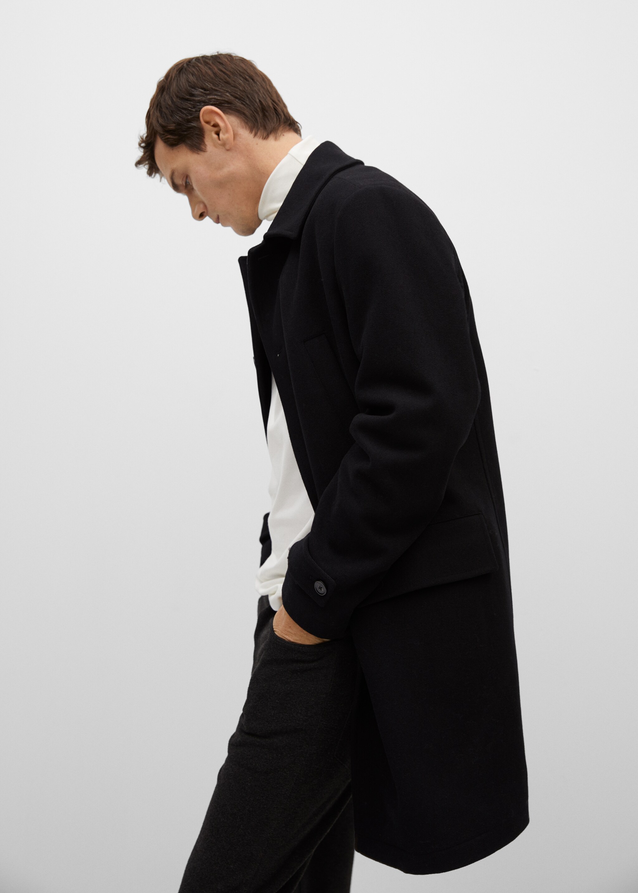 Long recycled wool coat - Details of the article 3