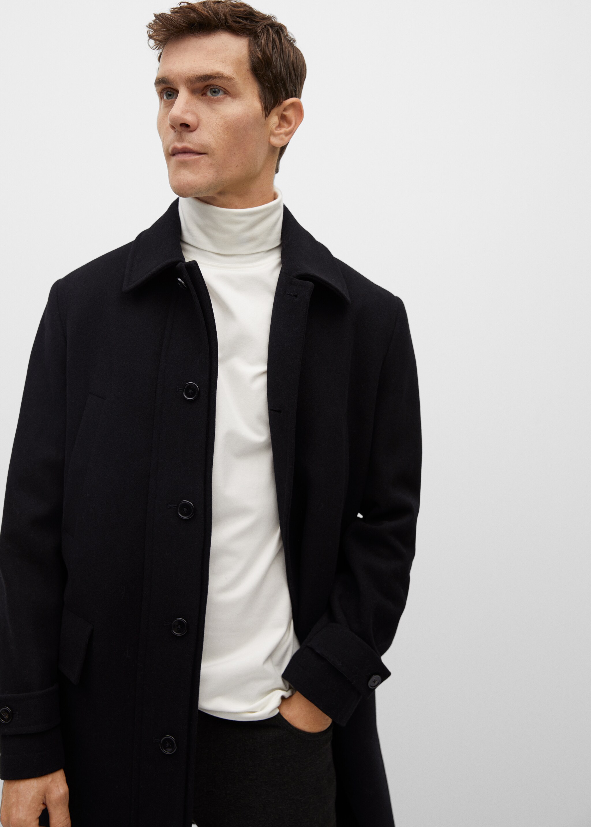 Long recycled wool coat - Details of the article 4