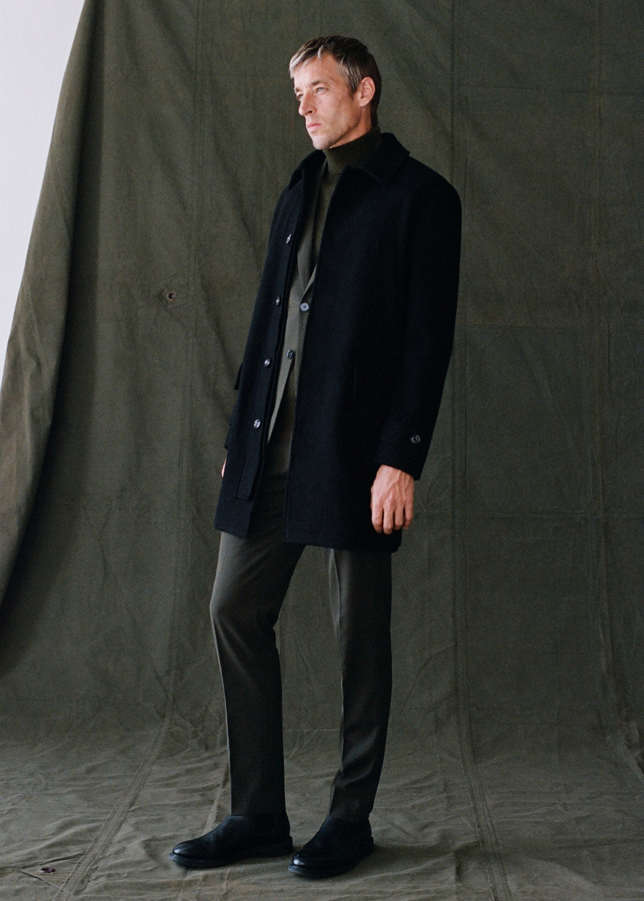 Long recycled wool coat - Details of the article 9
