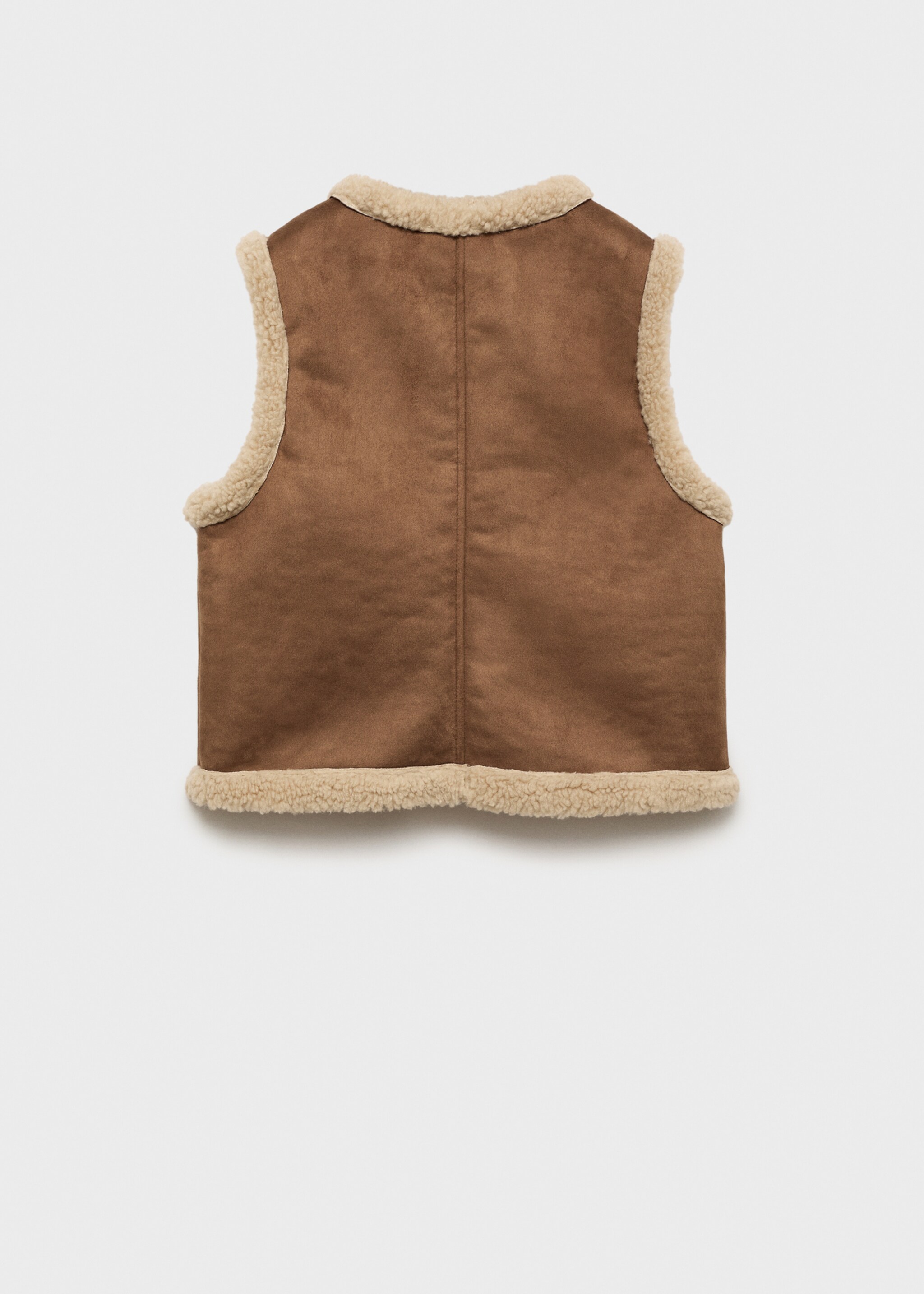 Shearling-effect gilet - Reverse of the article, Medium Brown. Ref: 77038264-00.