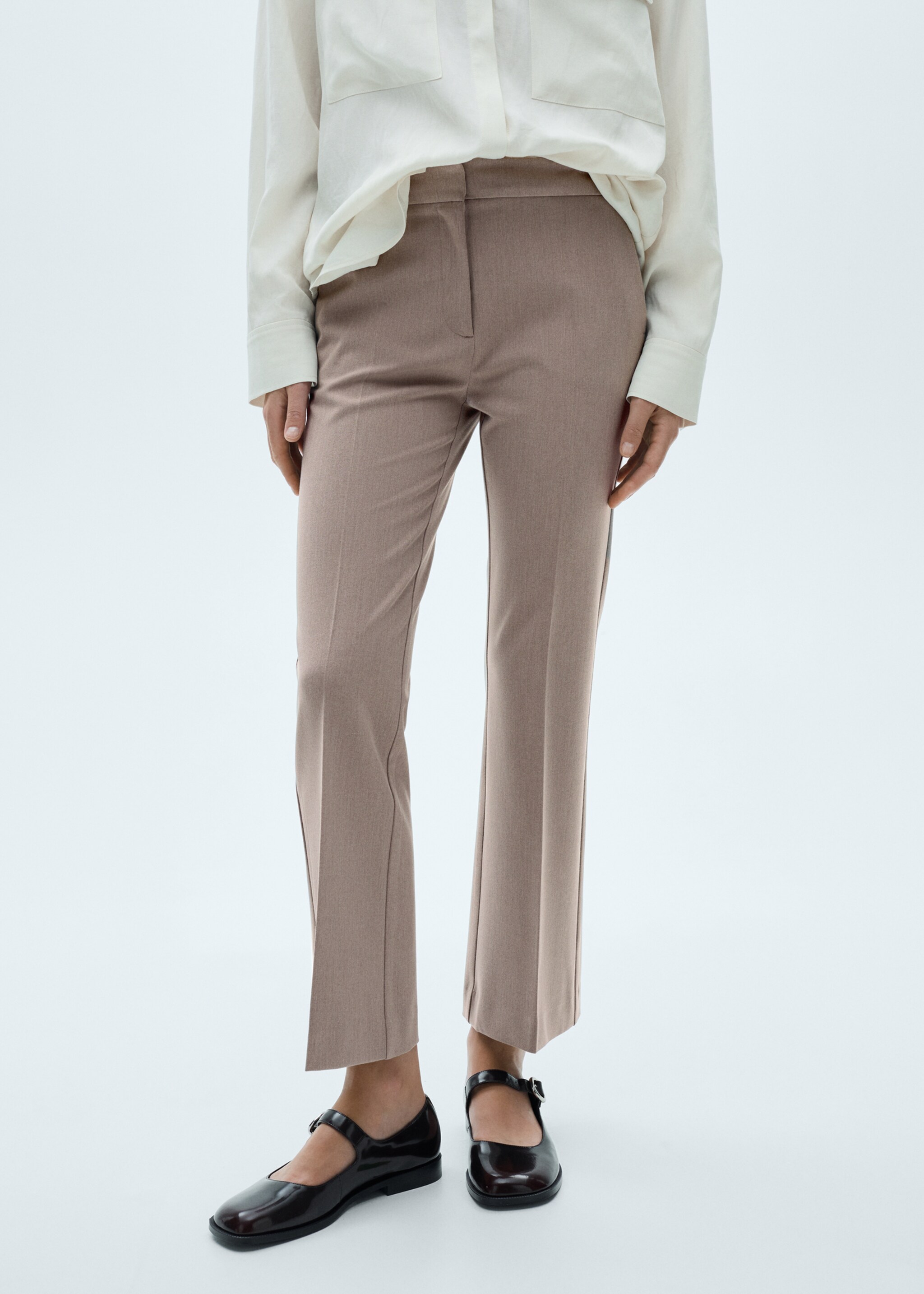 Flared flowing trousers - Medium plane, Medium Brown. Ref: 77038266-00.