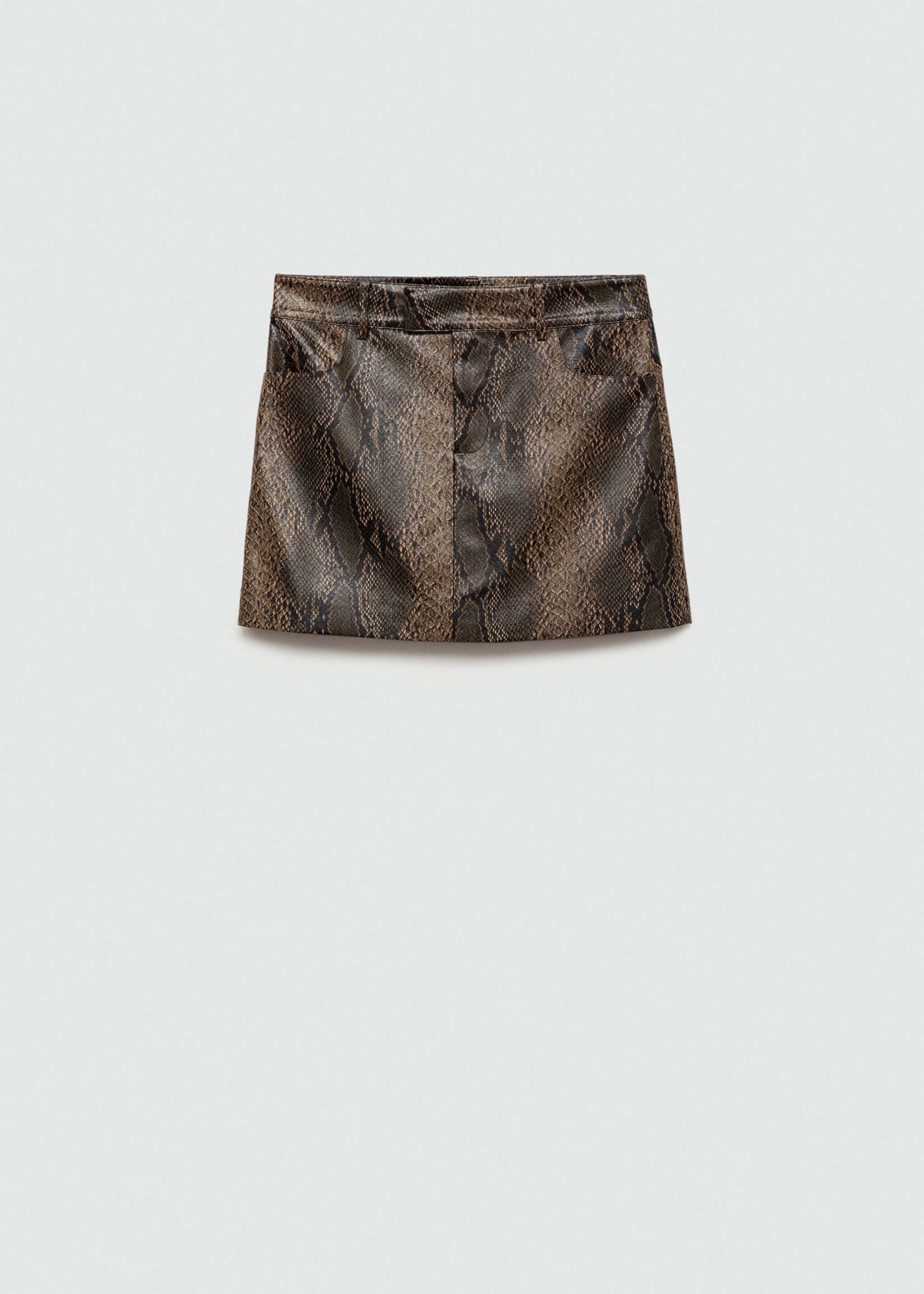 Mini-skirt with animal-print effect - Article without model, Beige. Ref: 77038267-00.