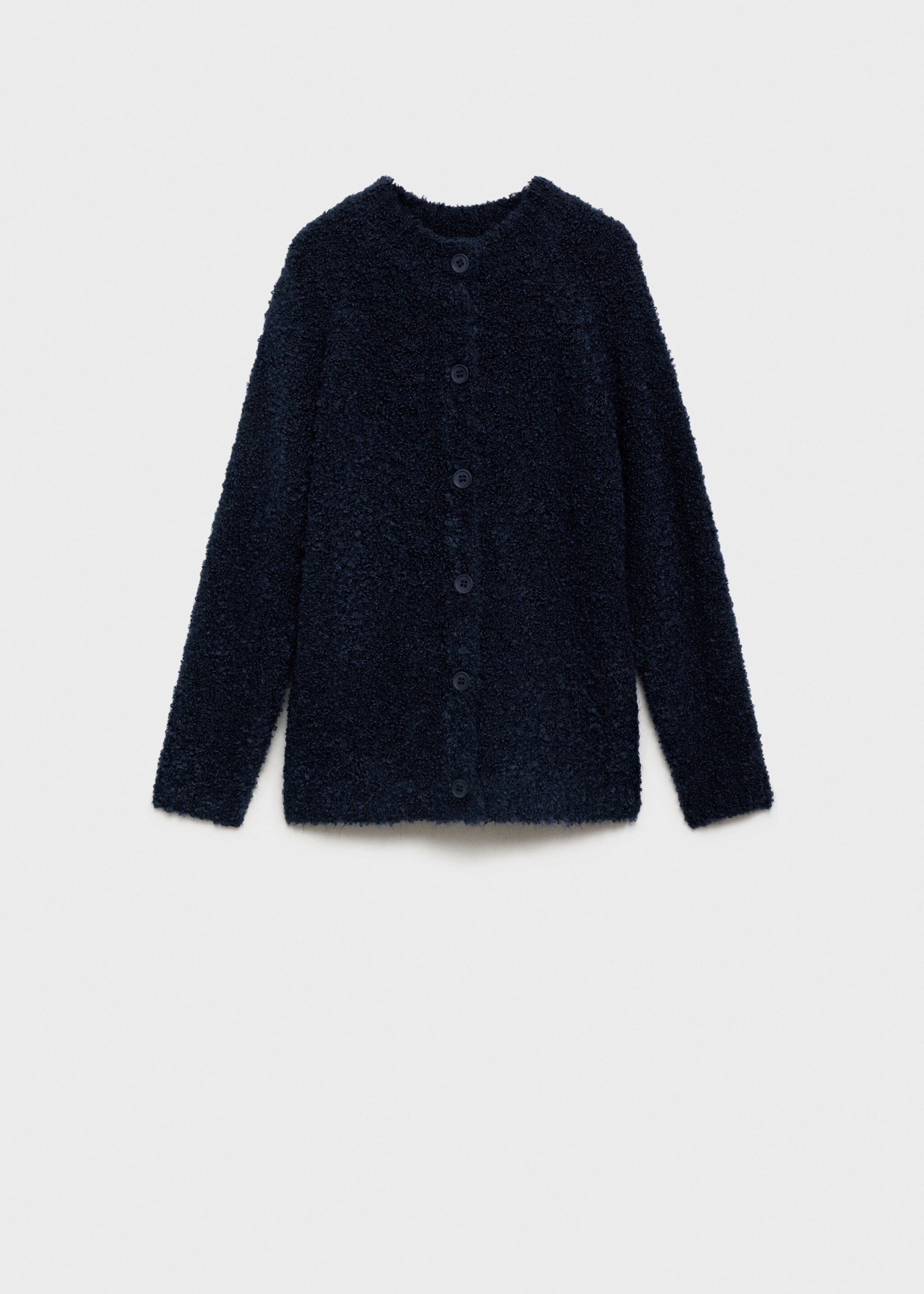 Bouclé-knit cardigan - Article without model, Dark Navy. Ref: 77038271-00.