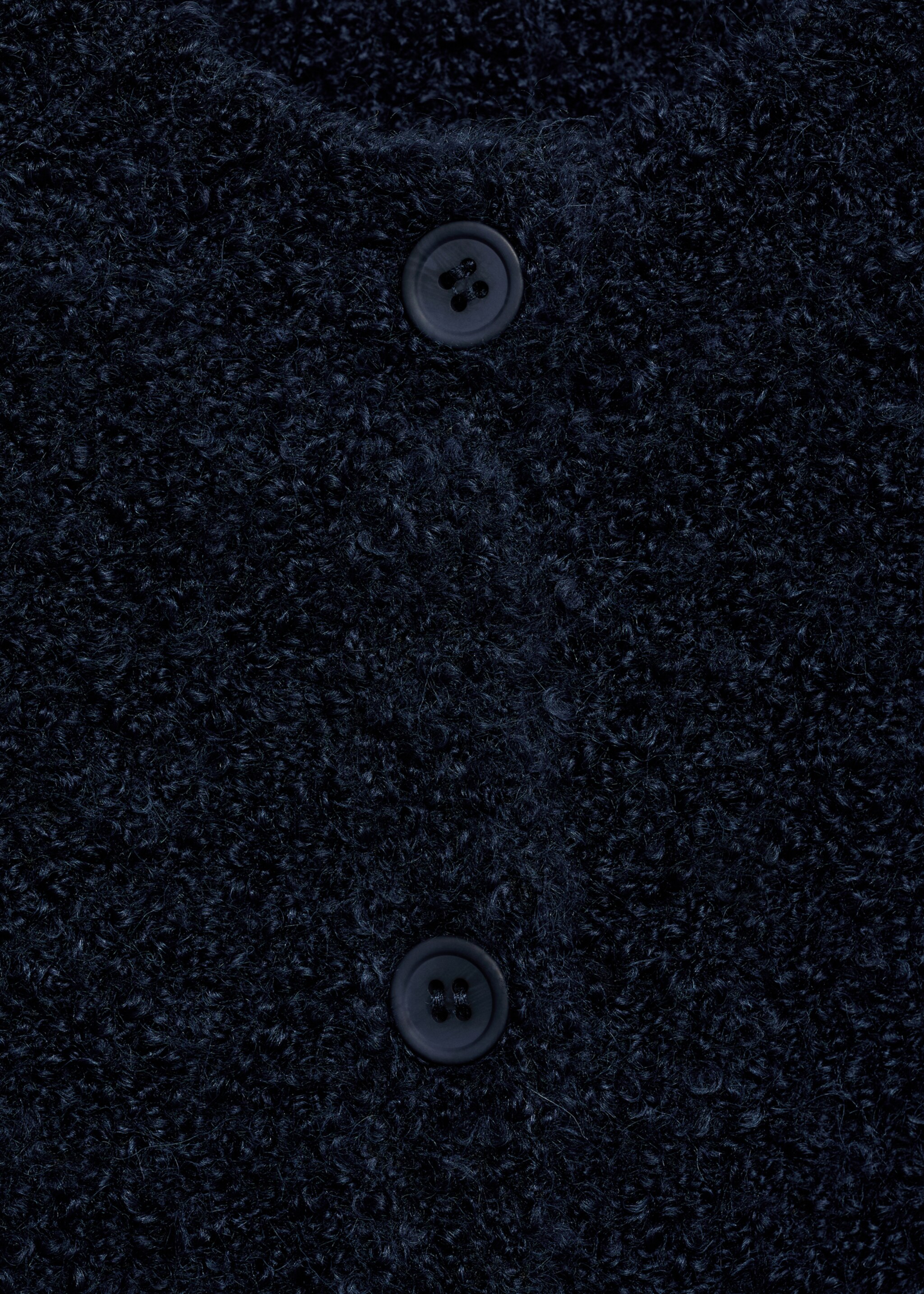 Bouclé-knit cardigan - Details of the article 8, Dark Navy. Ref: 77038271-00.