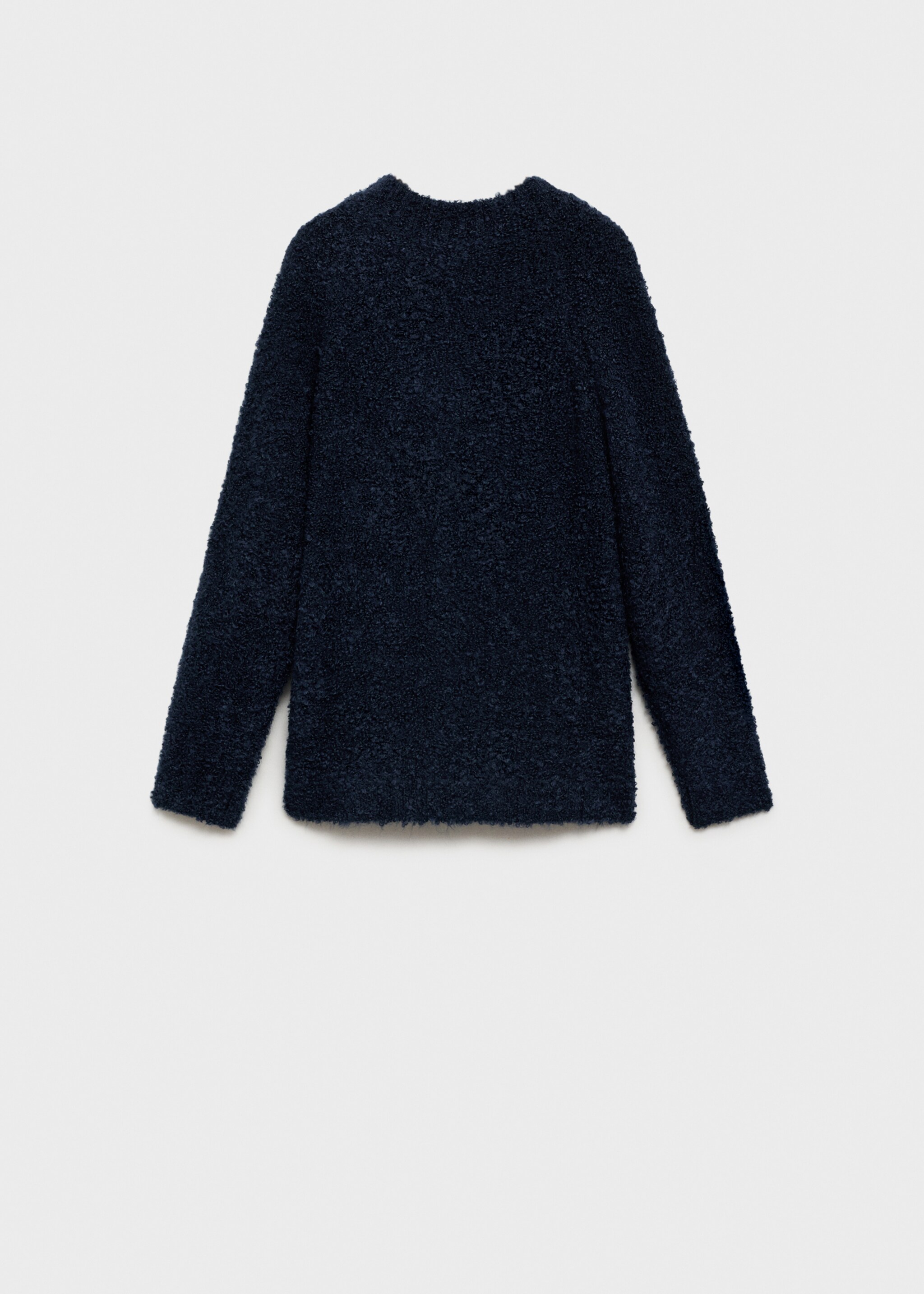 Bouclé-knit cardigan - Reverse of the article, Dark Navy. Ref: 77038271-00.