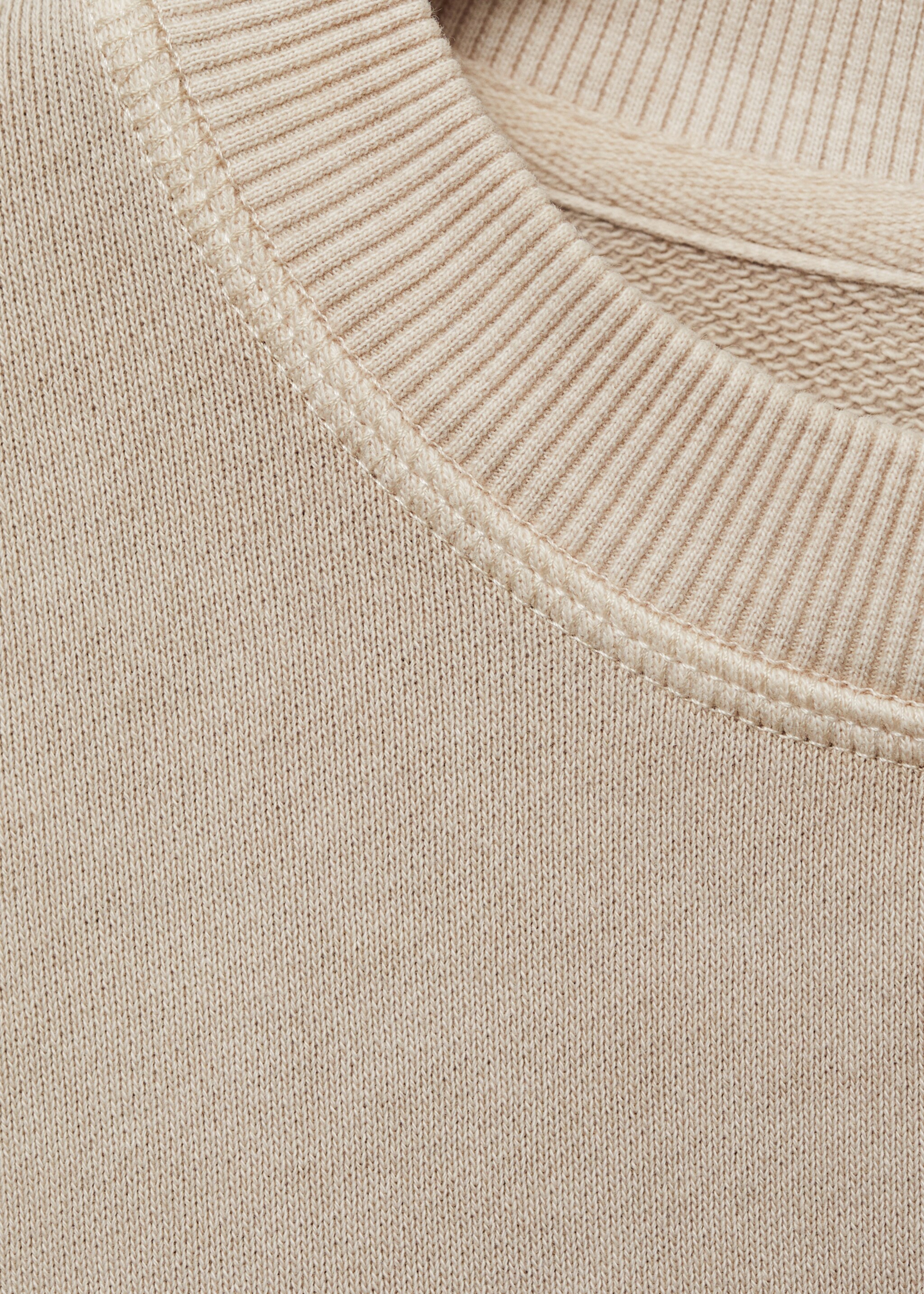 Cotton sweatshirt - Details of the article 8, Ecru. Ref: 77038273-00.