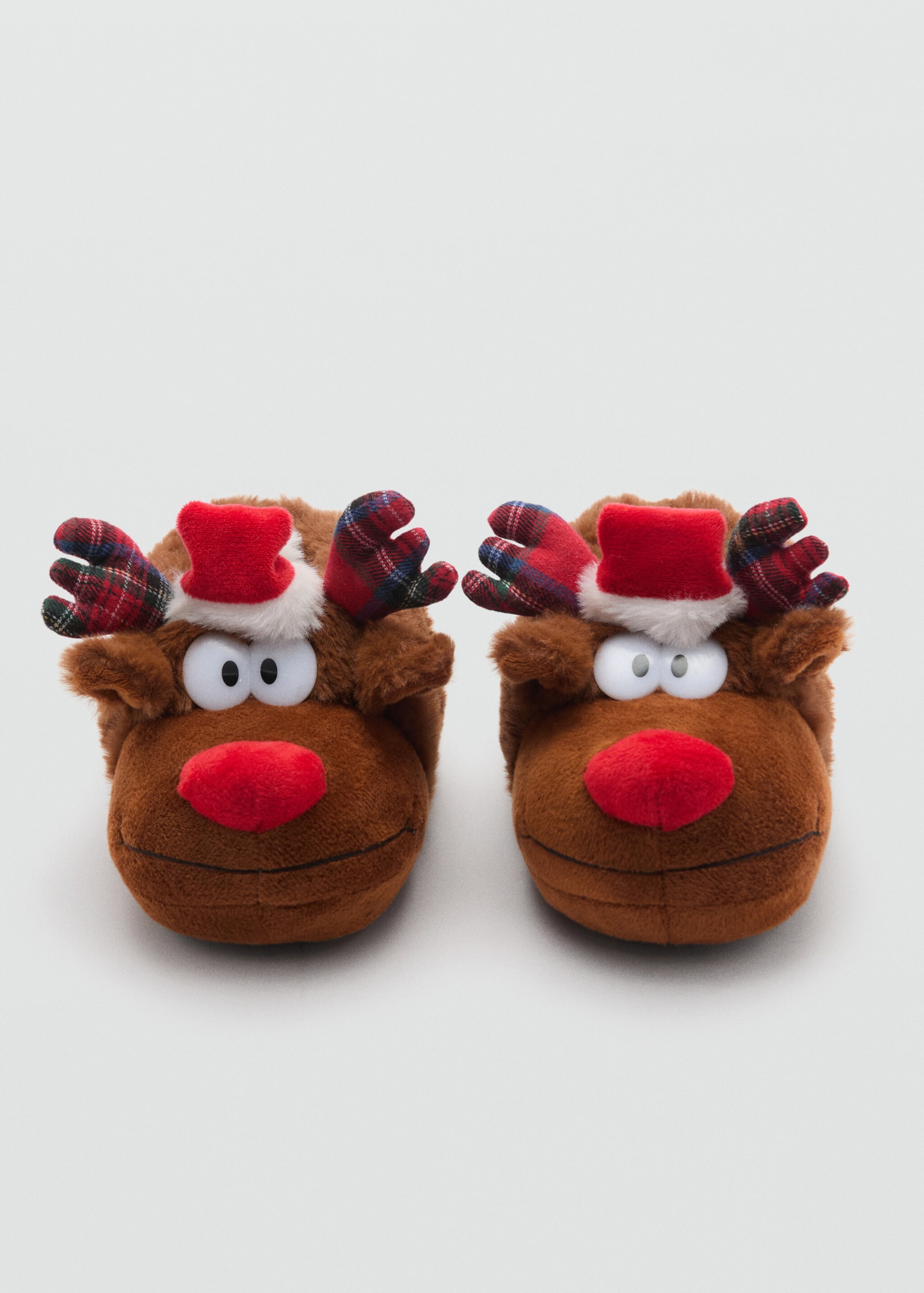 Reindeer slippers - Details of the article 2, Brown. Ref: 77038277-00.
