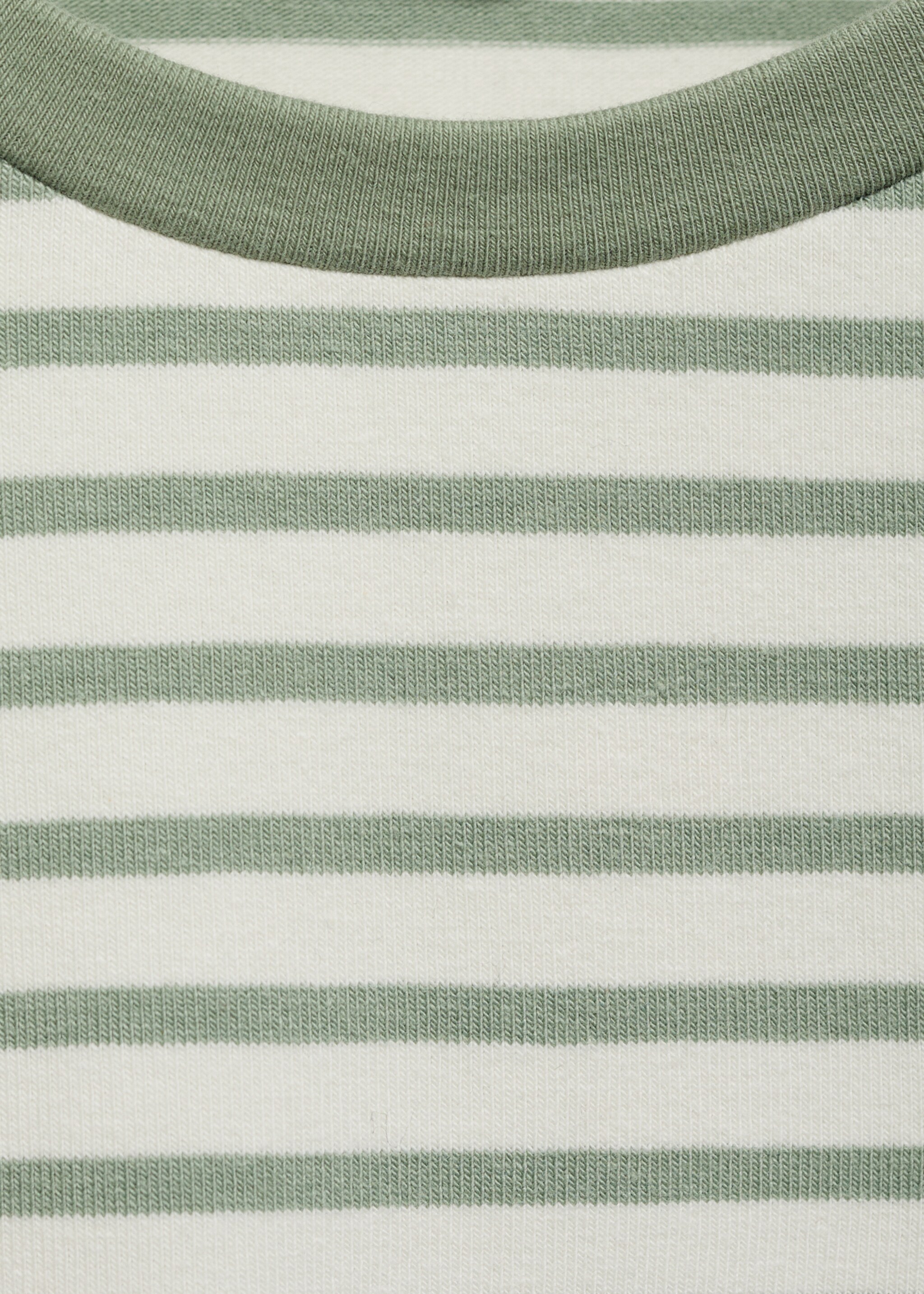 Striped long sleeves t-shirt - Details of the article 8, Green. Ref: 77038282-00.