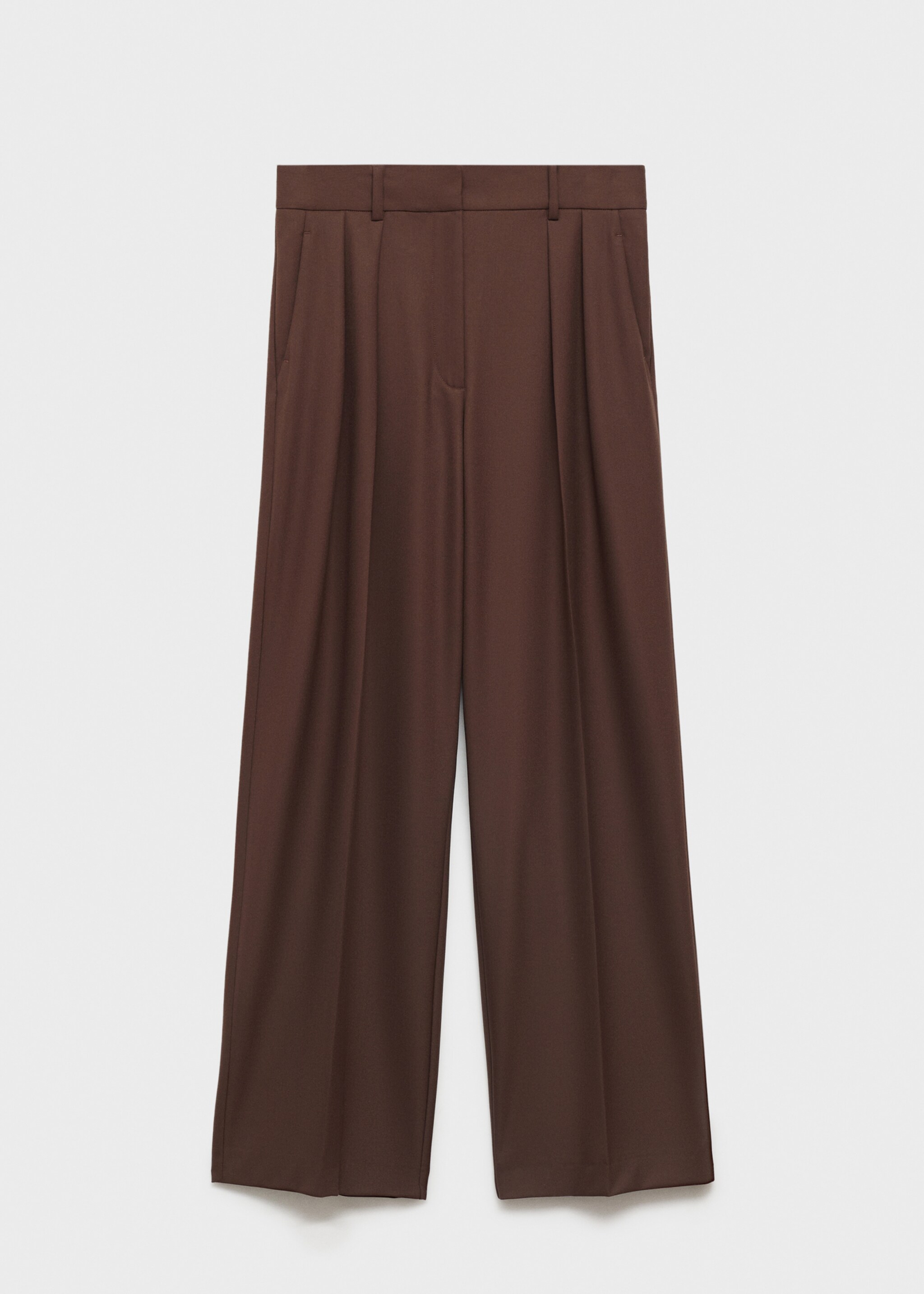 Pantalon pinces wideleg - Article sans modèle, Marron. Ref: 77038285-00.