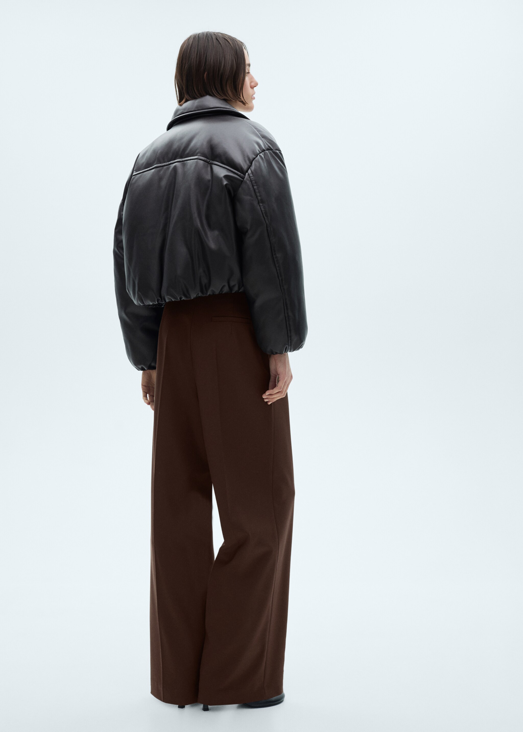 Pantalon pinces wideleg - Verso de l’article, Marron. Ref: 77038285-00.