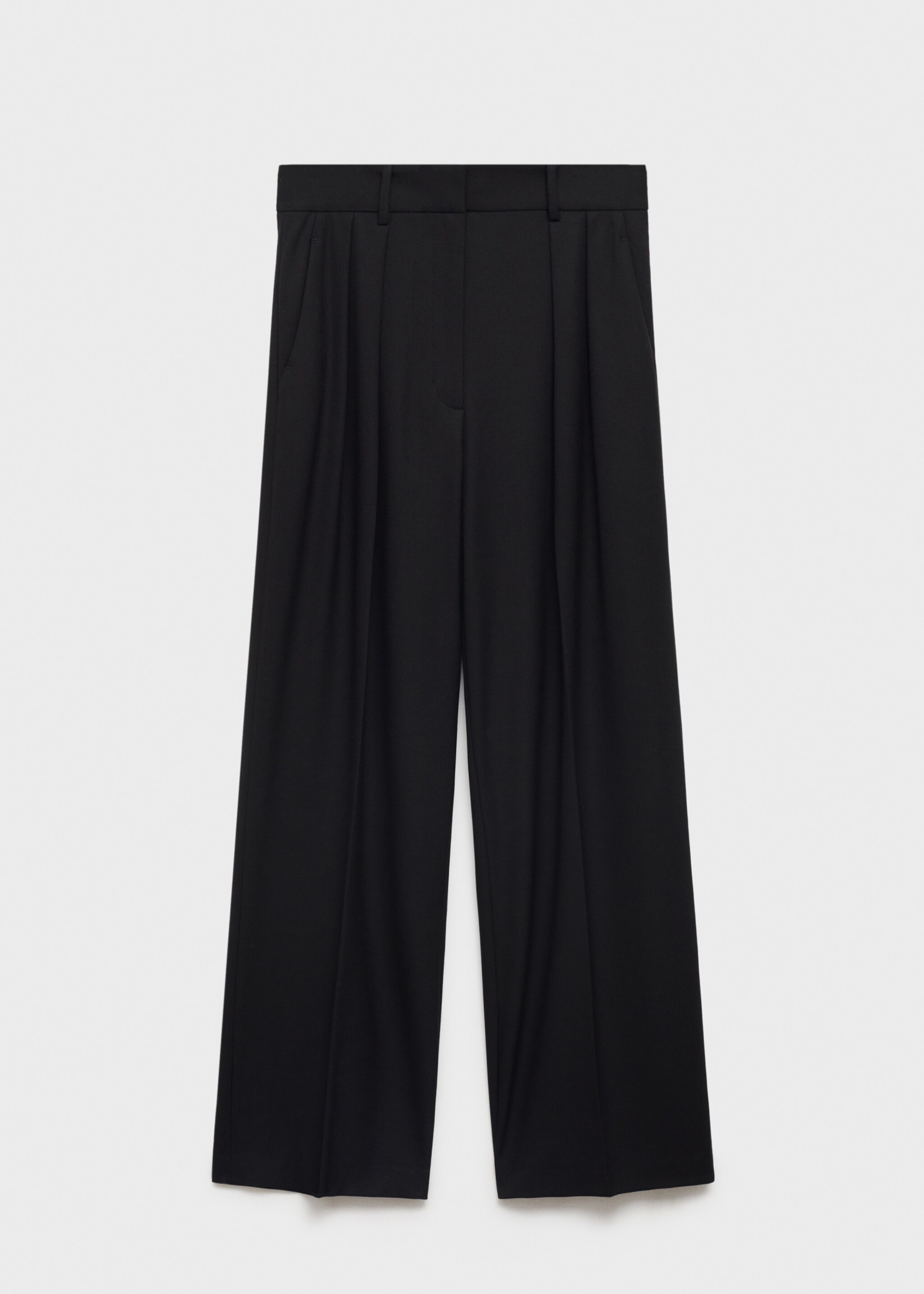 Wideleg pleated trousers - Article without model, Black. Ref: 77038285-00.