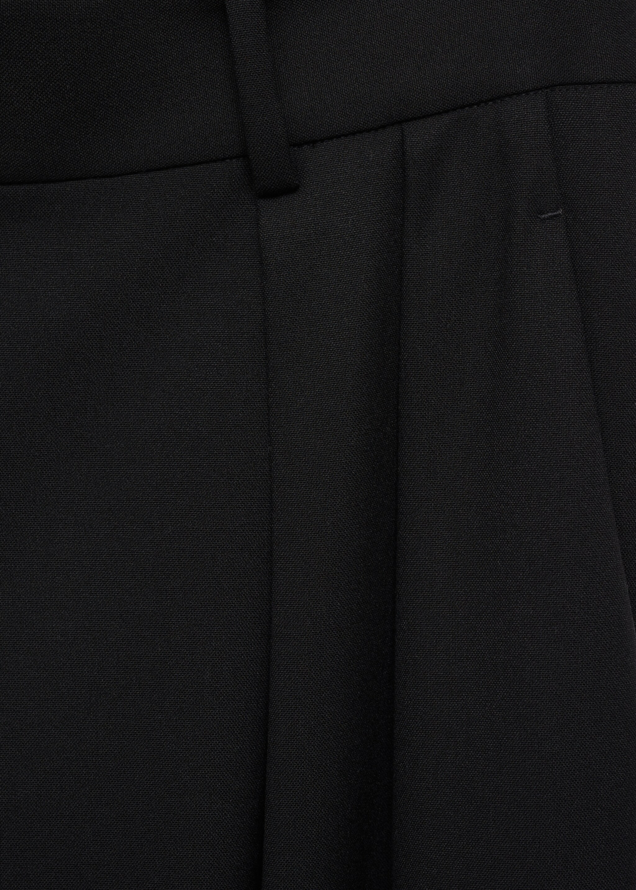 Wideleg pleated trousers - Details of the article 0, Black. Ref: 77038285-00.