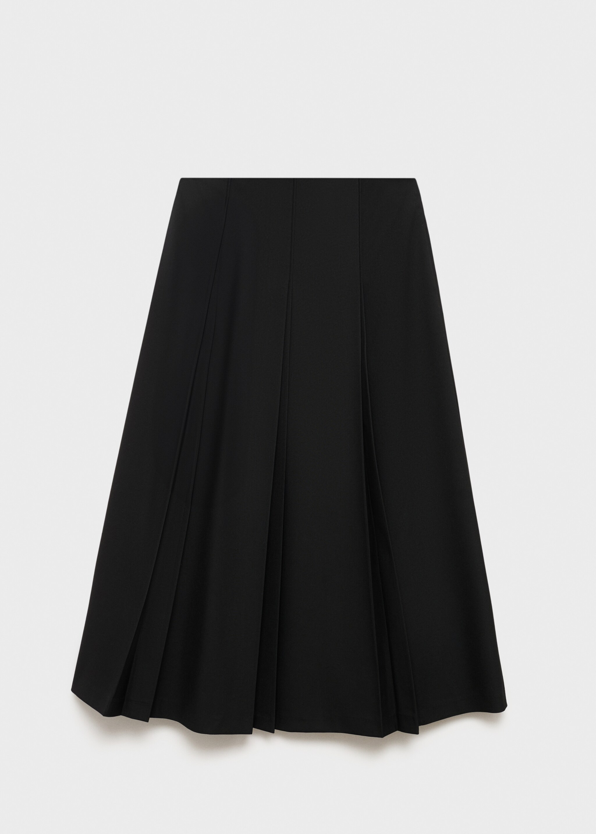 Geplooide midirok - Artikel zonder model, Zwart. Ref: 77038286-00.