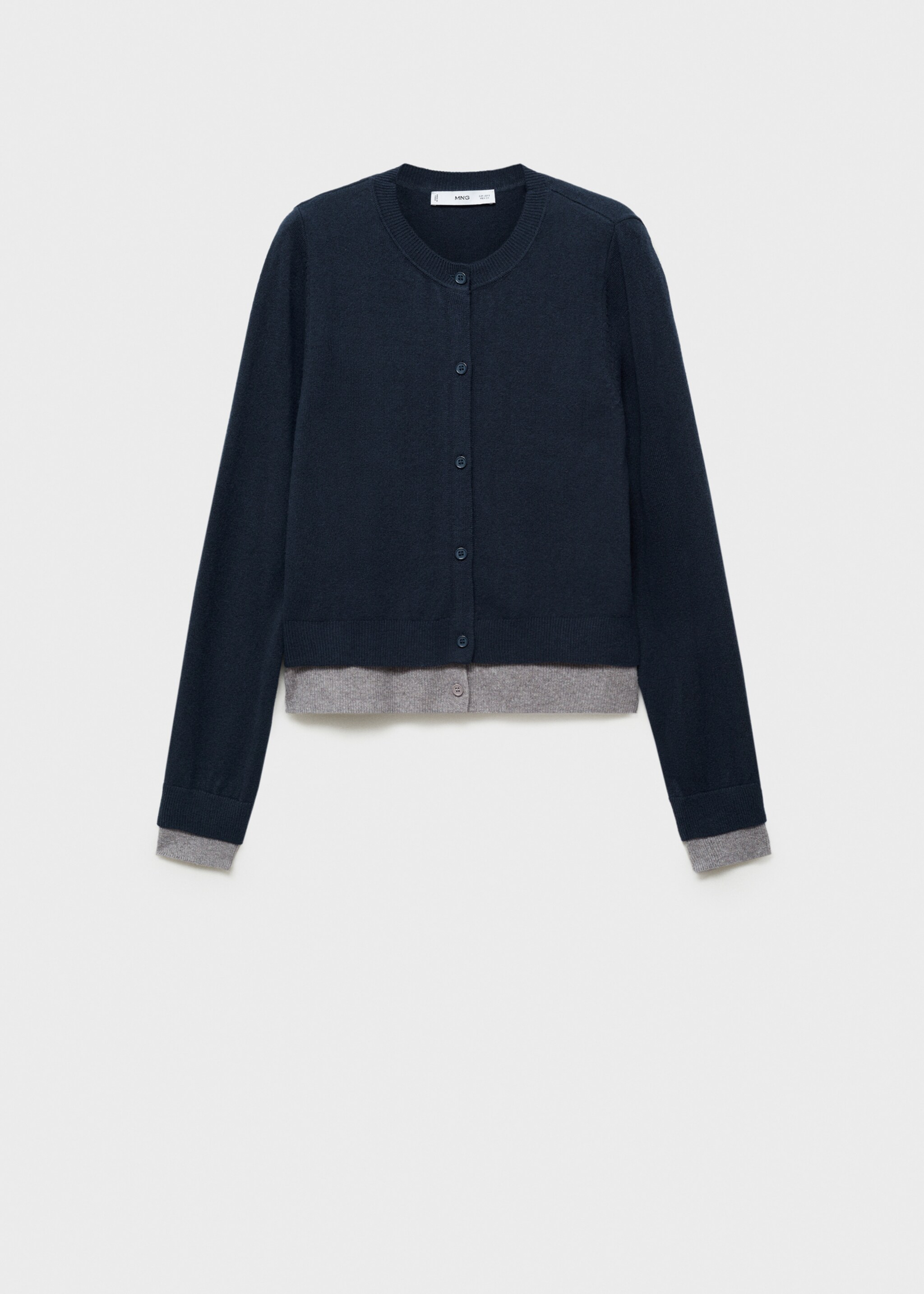 Contrasting buttoned cardigan - Article without model, Blue. Ref: 77038636-00.