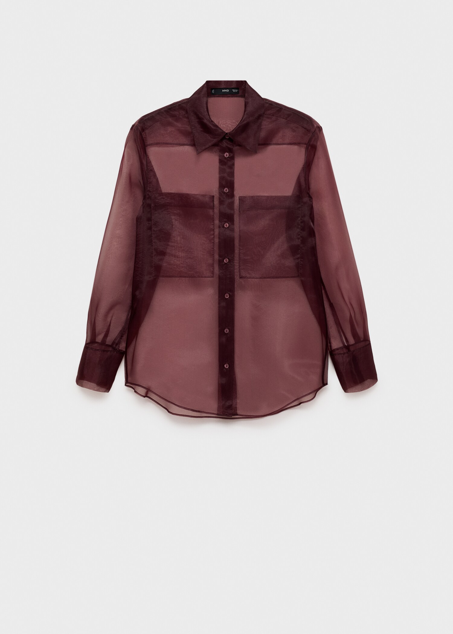 Halbdurchsichtige Bluse mit Taschen - Artikel ohne Model