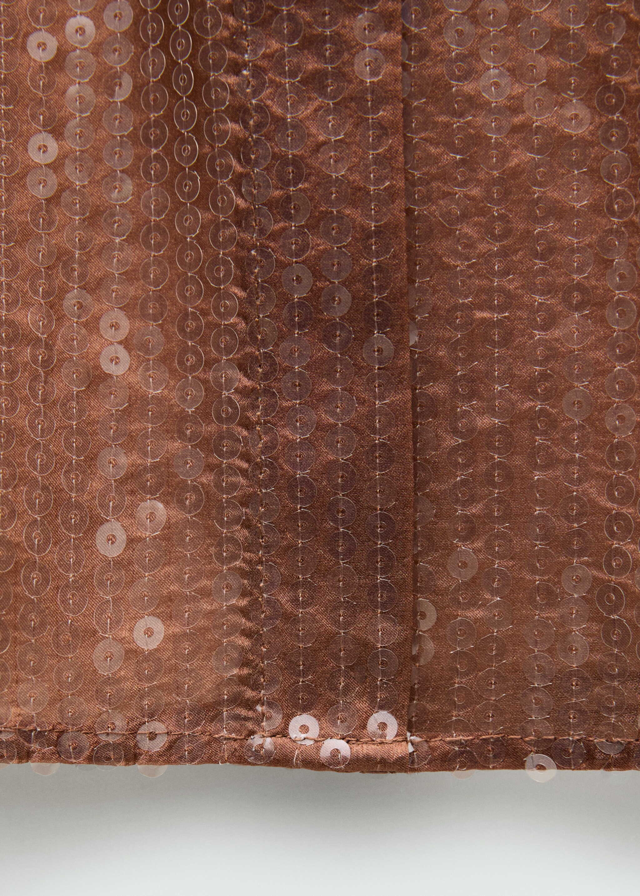 Semi-transparent sequined shirt - Details of the article 0, Brown. Ref: 77039035-00.