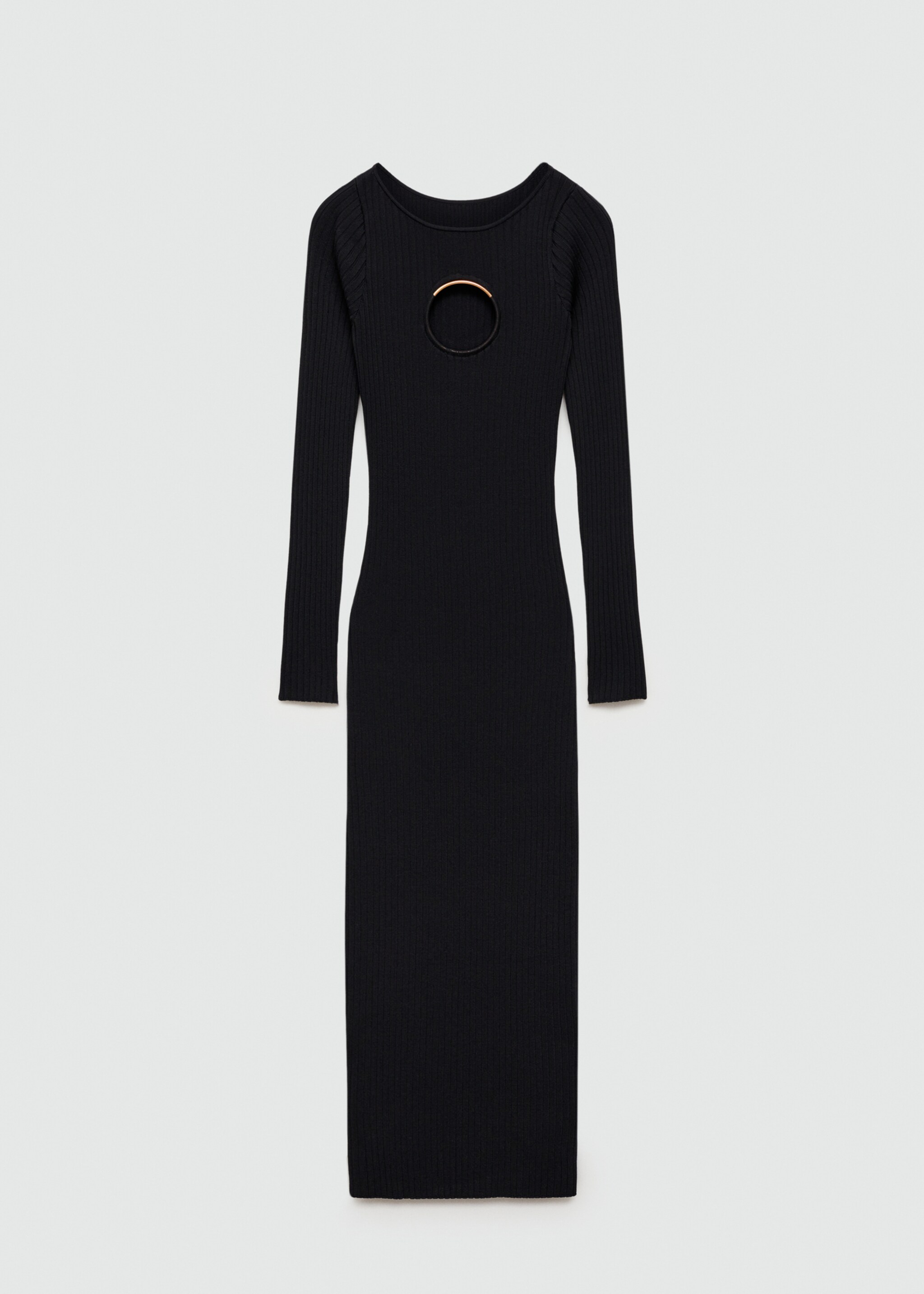 Knitted dress with metal detail - Article without model, Black. Ref: 77039039-00.