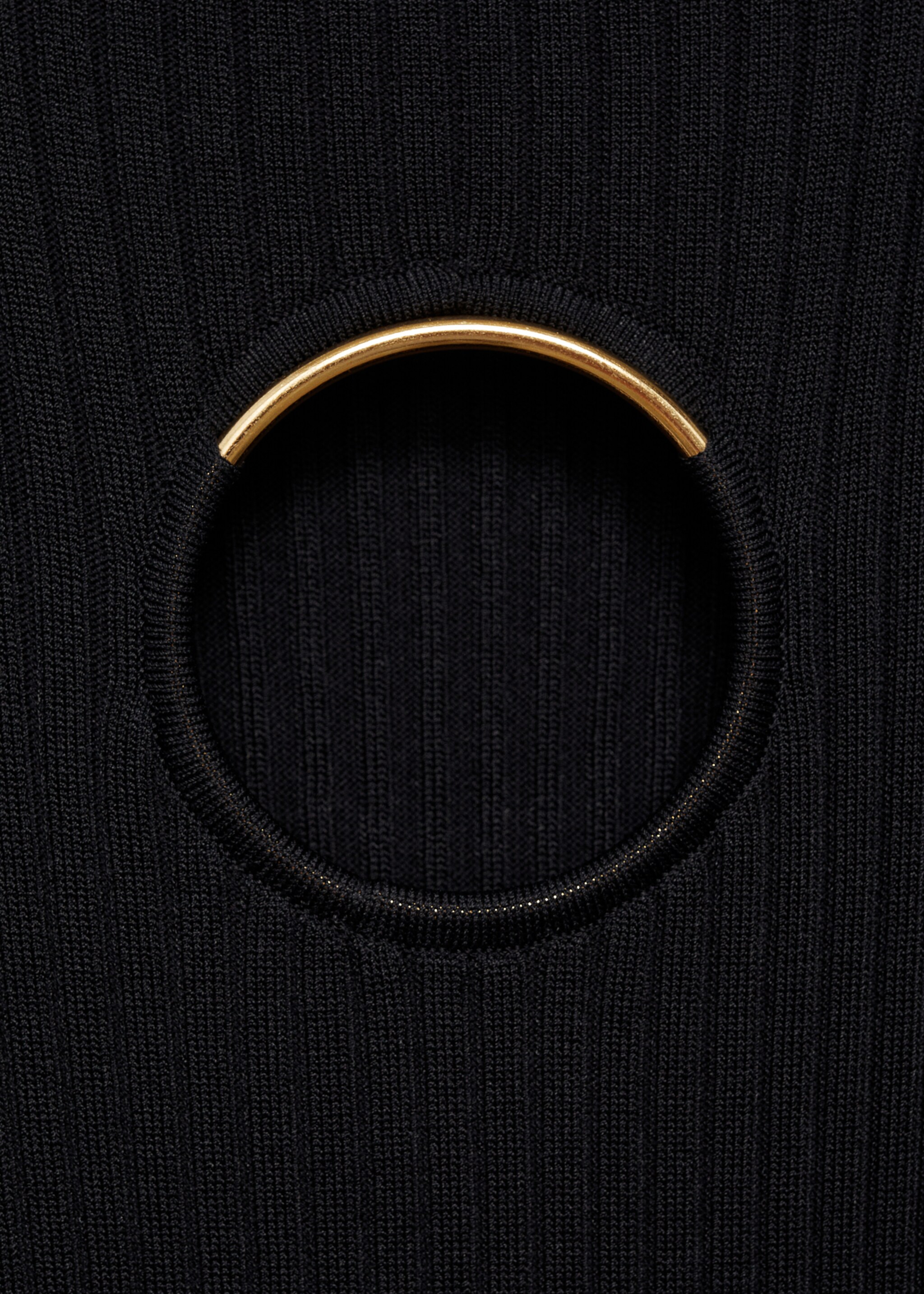 Knitted dress with metal detail - Details of the article 8, Black. Ref: 77039039-00.