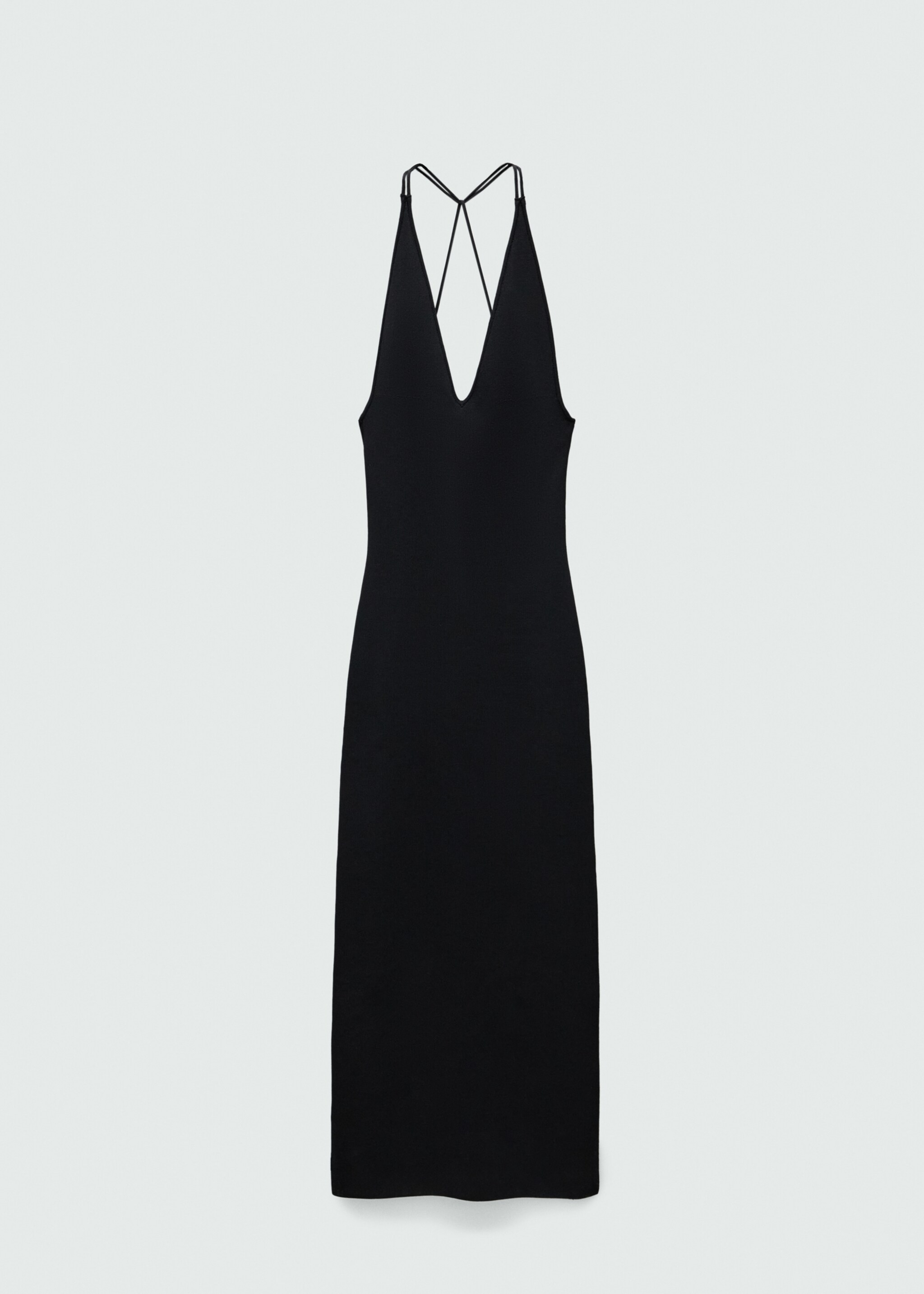 Slit long dress - Article without model, Black. Ref: 77039042-00.